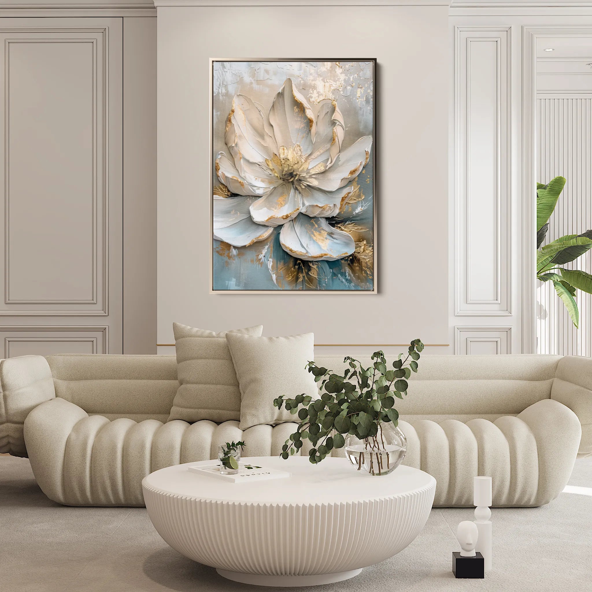 Floral 184 Canvas Art 18" x 24" / 45 x 60 cm / Black