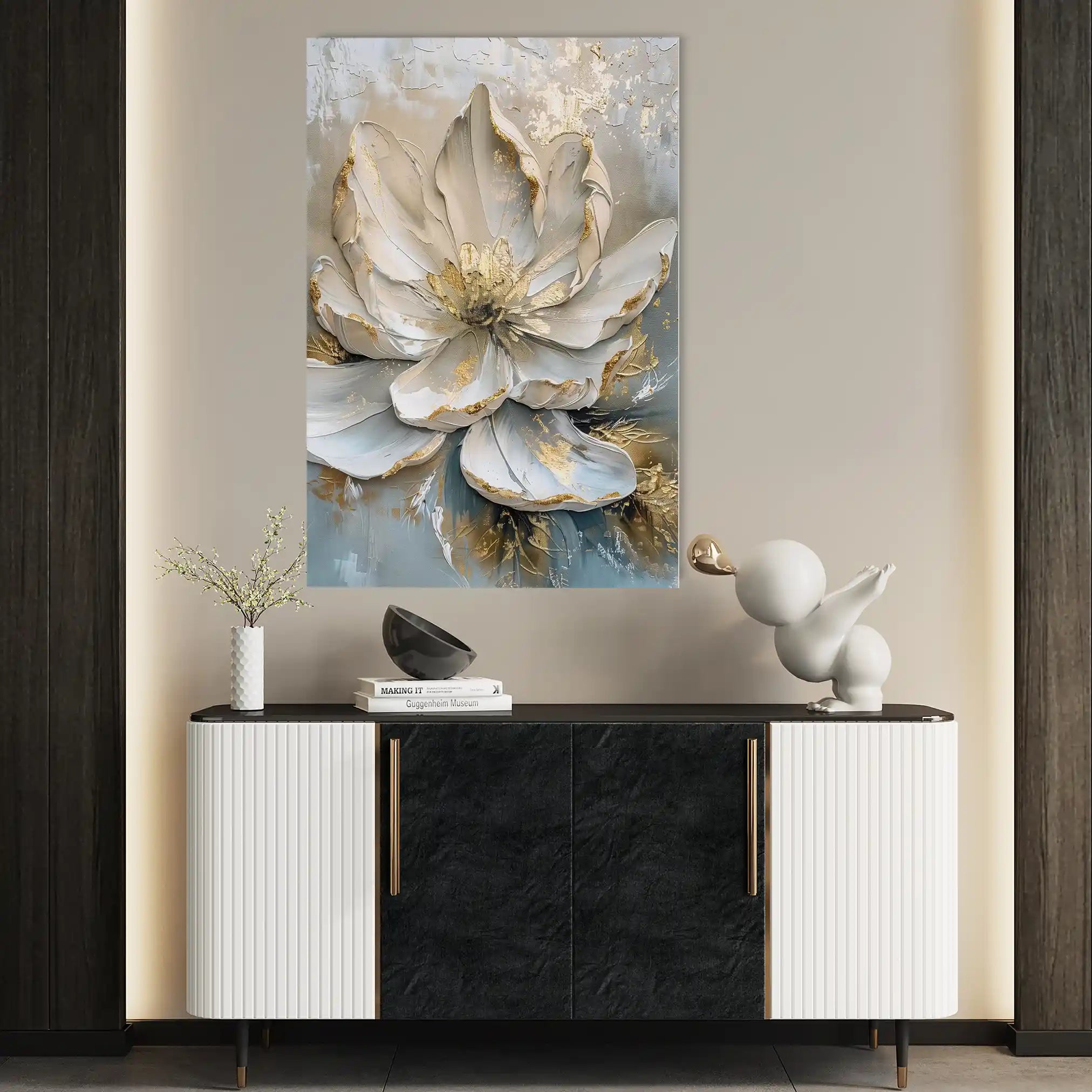 Floral 184 Canvas Art 60 x 40 cm / Black
