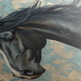 Horses 184 Canvas Art 18" x 24" / 45 x 60 cm / Black