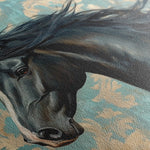 Horses 184 Canvas Art 60 x 40 cm / Black