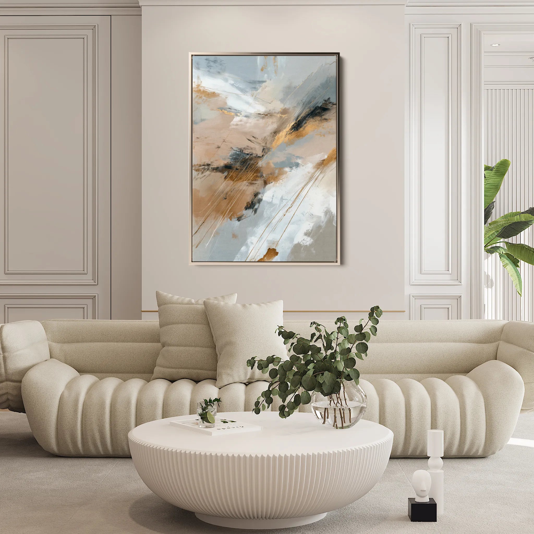 Abstract 1840 Canvas Art 18" x 24" / 45 x 60 cm / Black