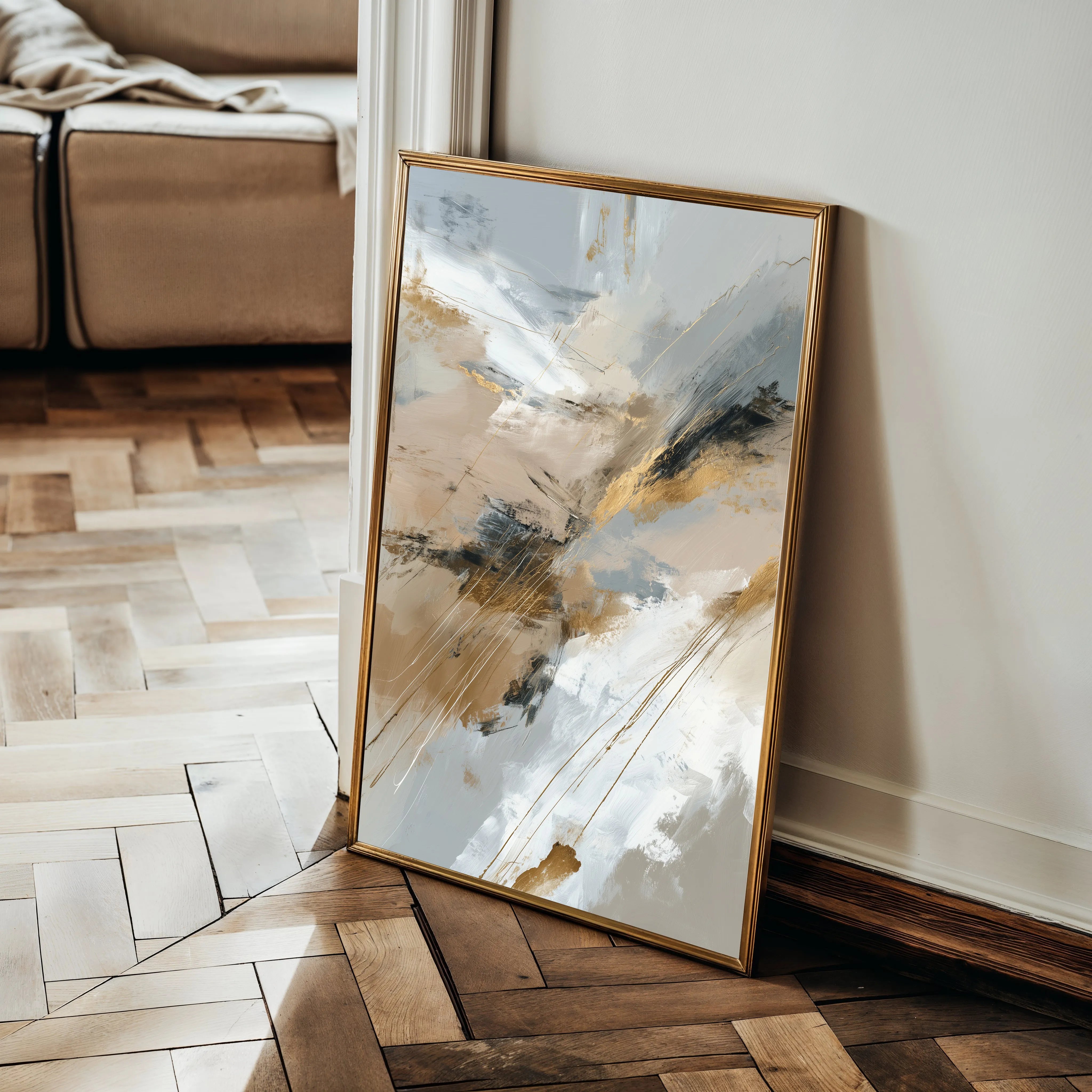 Abstract 1840 Canvas Art 18" x 24" / 45 x 60 cm / Black