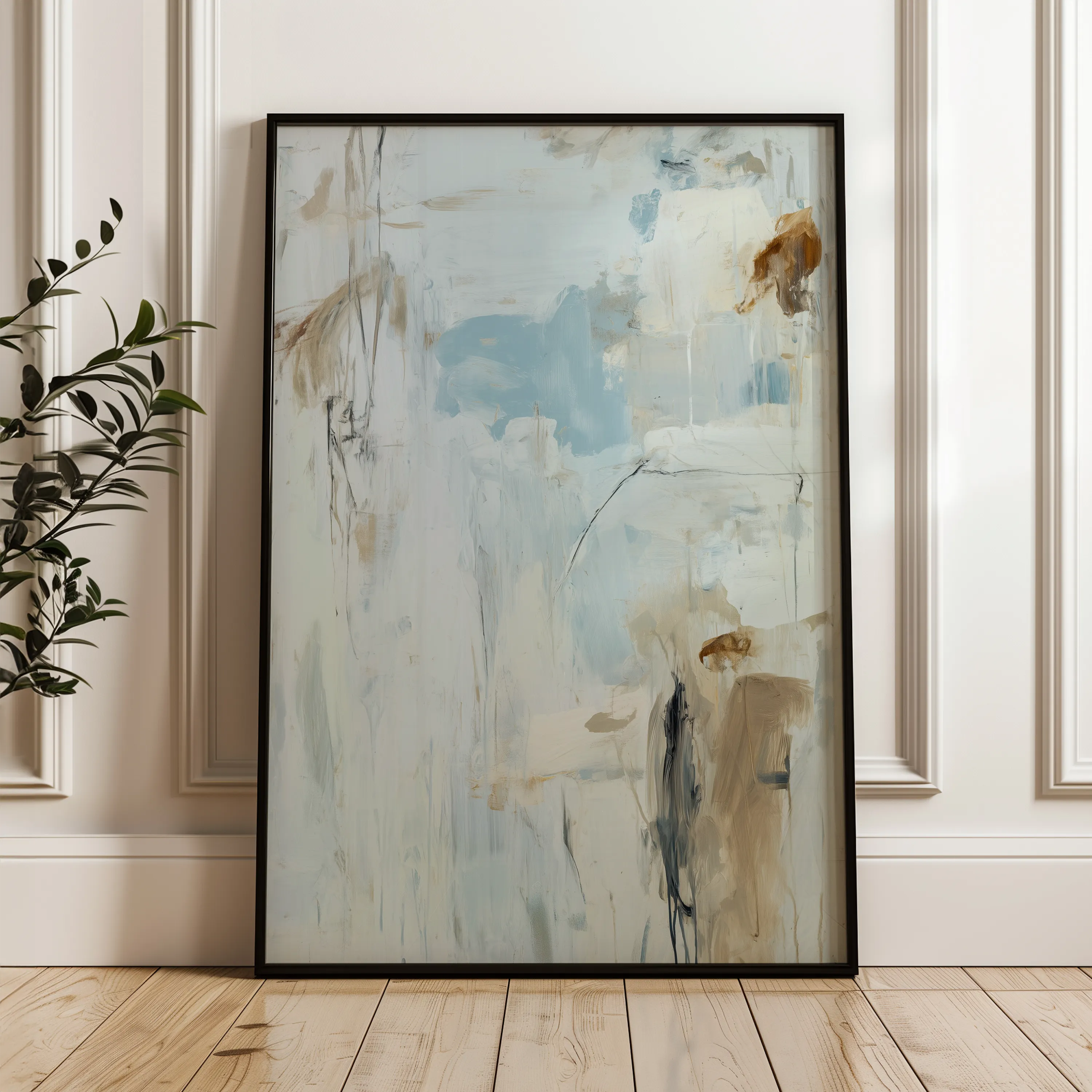 Abstract 1841 Canvas Art 18" x 24" / 45 x 60 cm / Black
