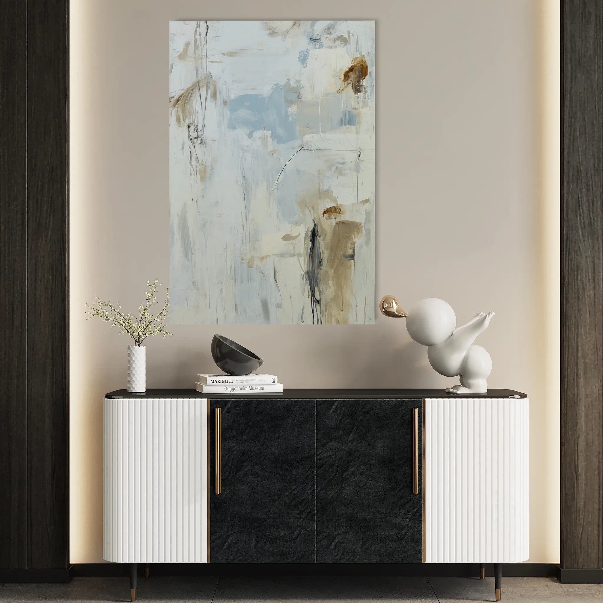 Abstract 1841 Canvas Art 18" x 24" / 45 x 60 cm / Black