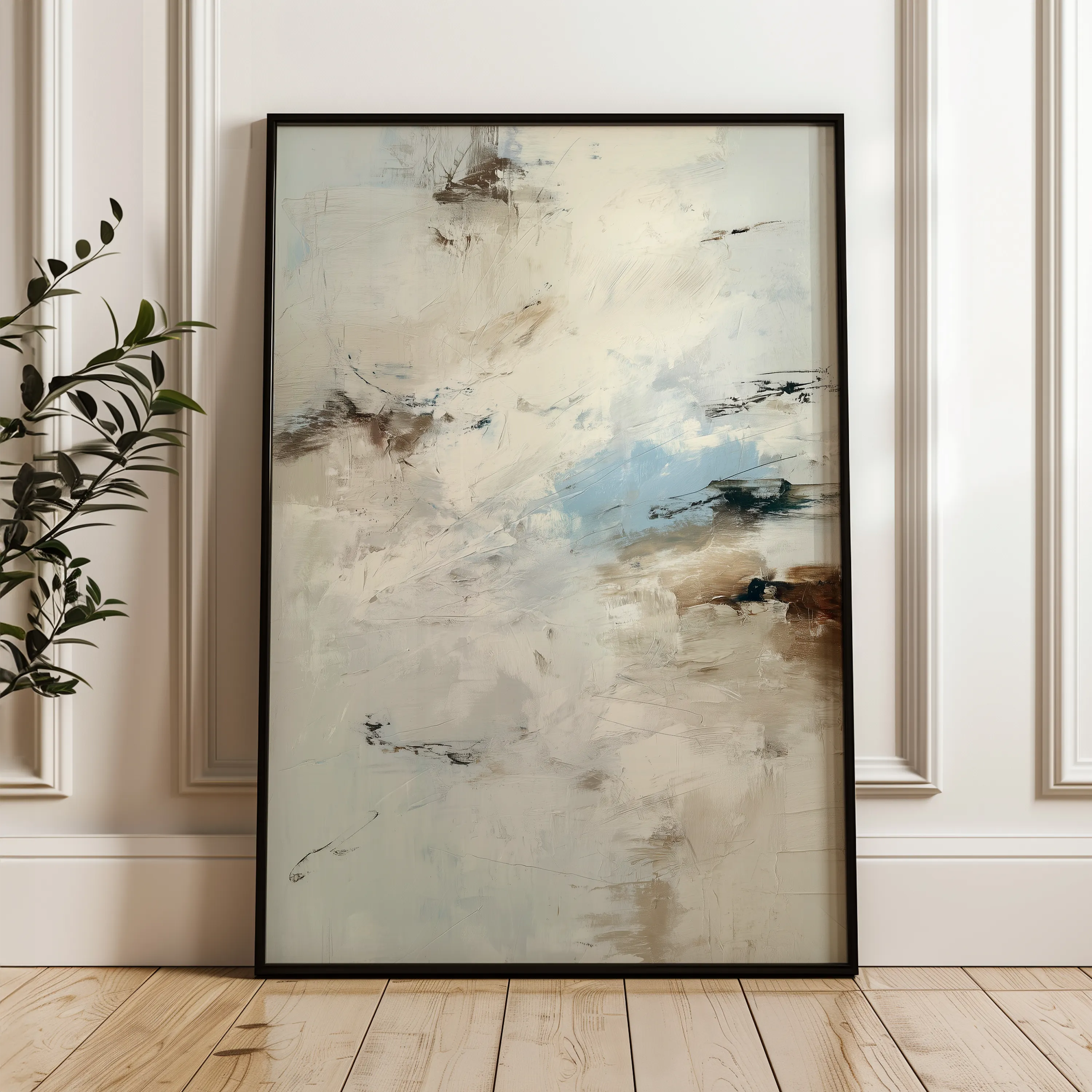 Abstract 1842 Canvas Art 18" x 24" / 45 x 60 cm / Black