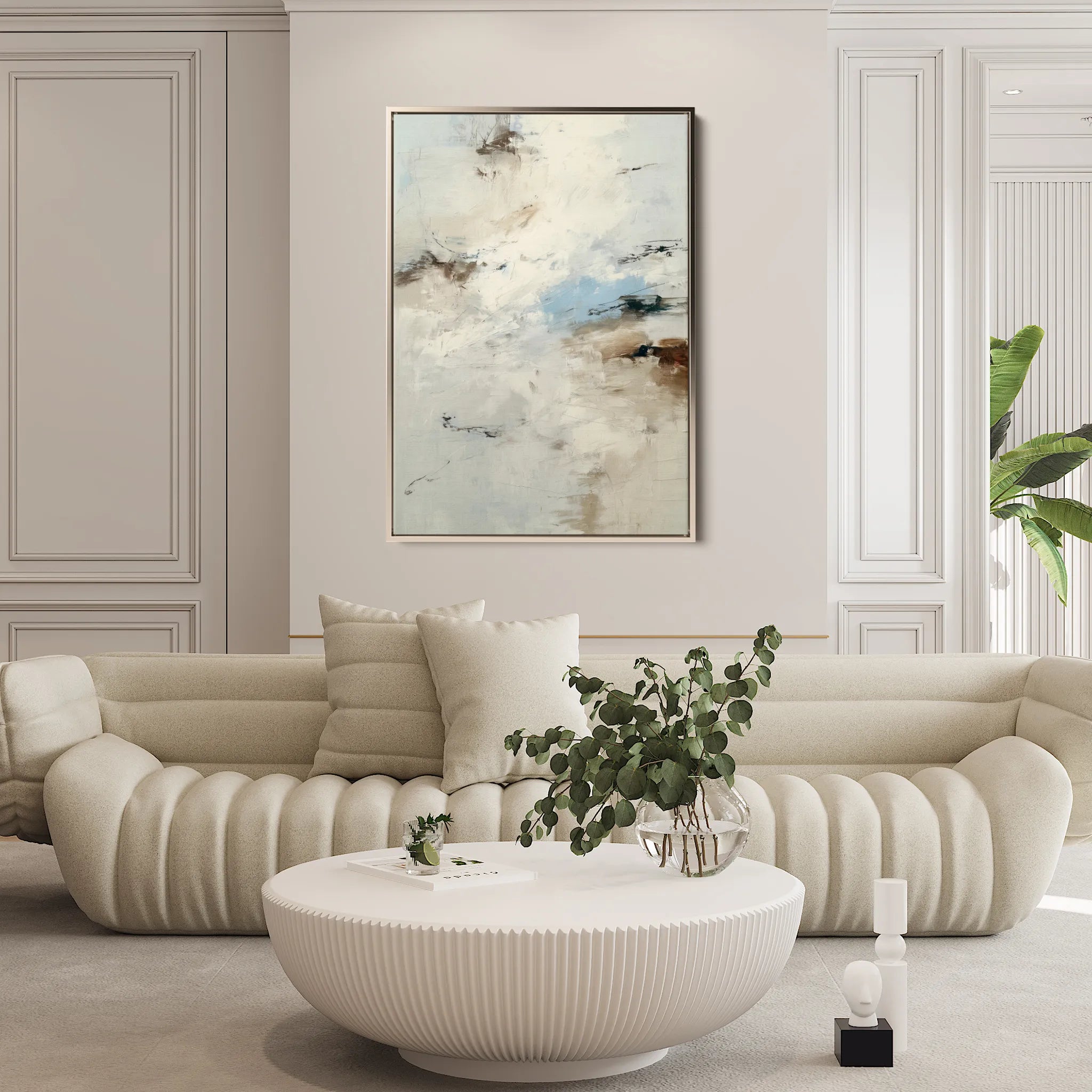 Abstract 1842 Canvas Art 18" x 24" / 45 x 60 cm / Black
