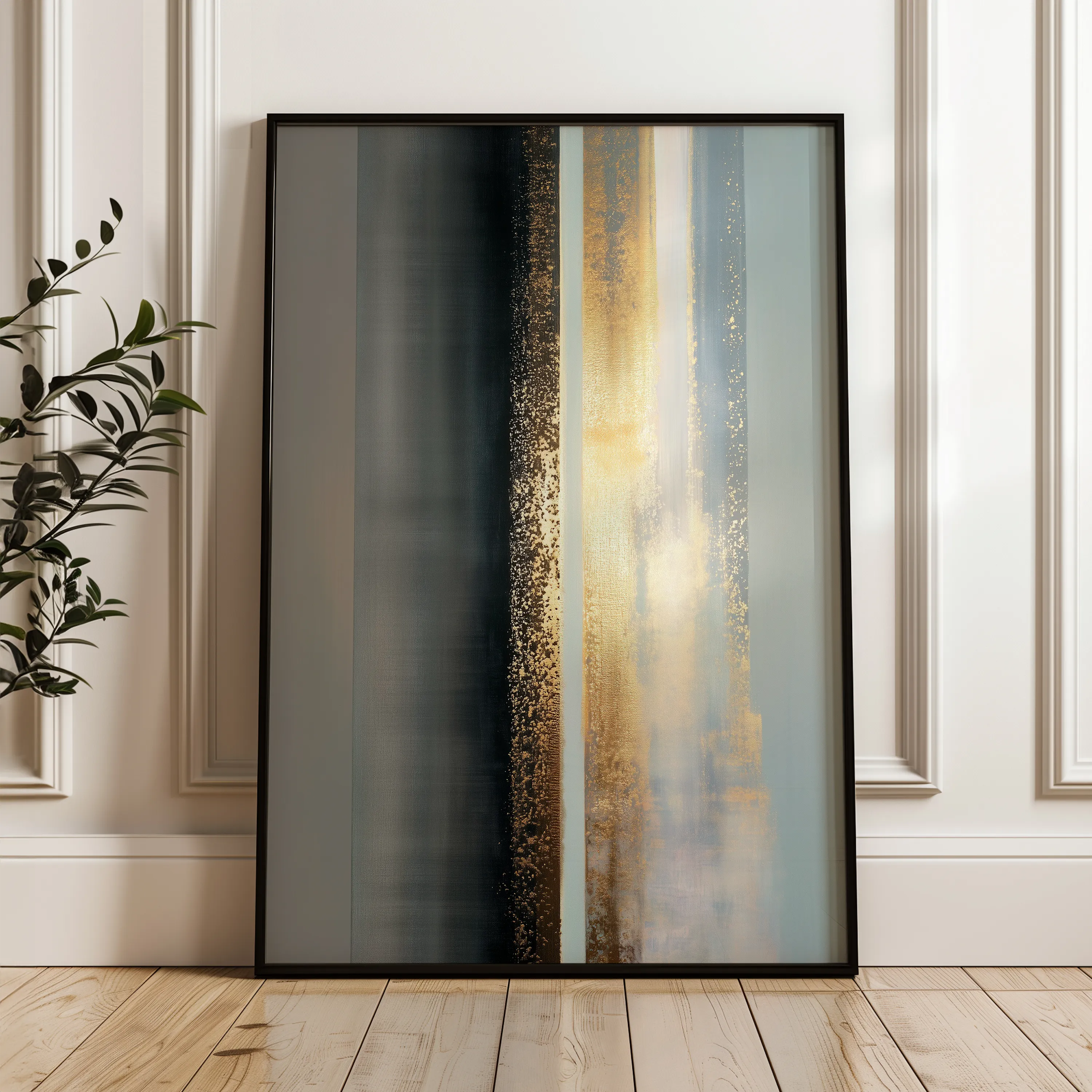 Abstract 1843 Canvas Art 18" x 24" / 45 x 60 cm / Black