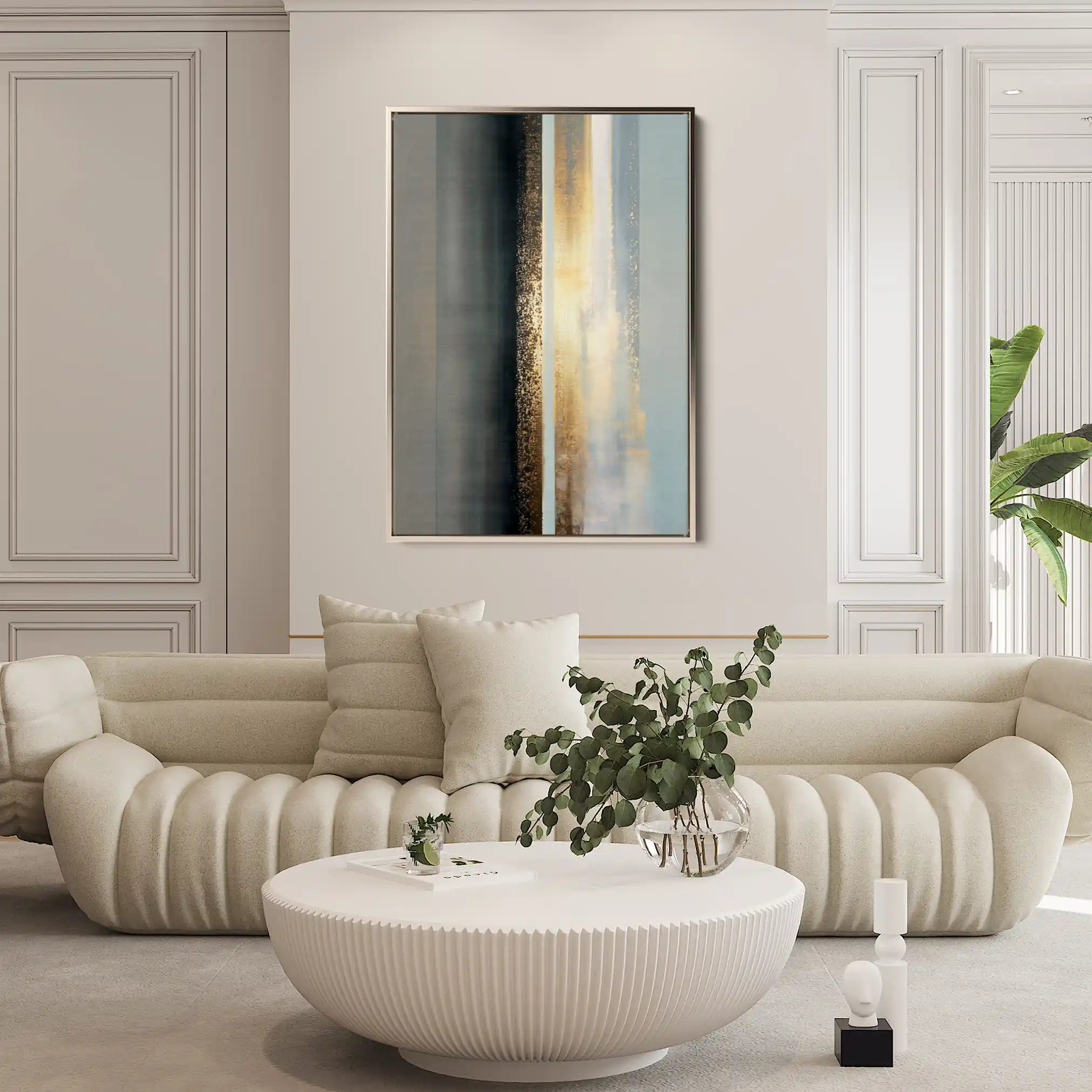 Abstract 1843 Canvas Art 18" x 24" / 45 x 60 cm / Black