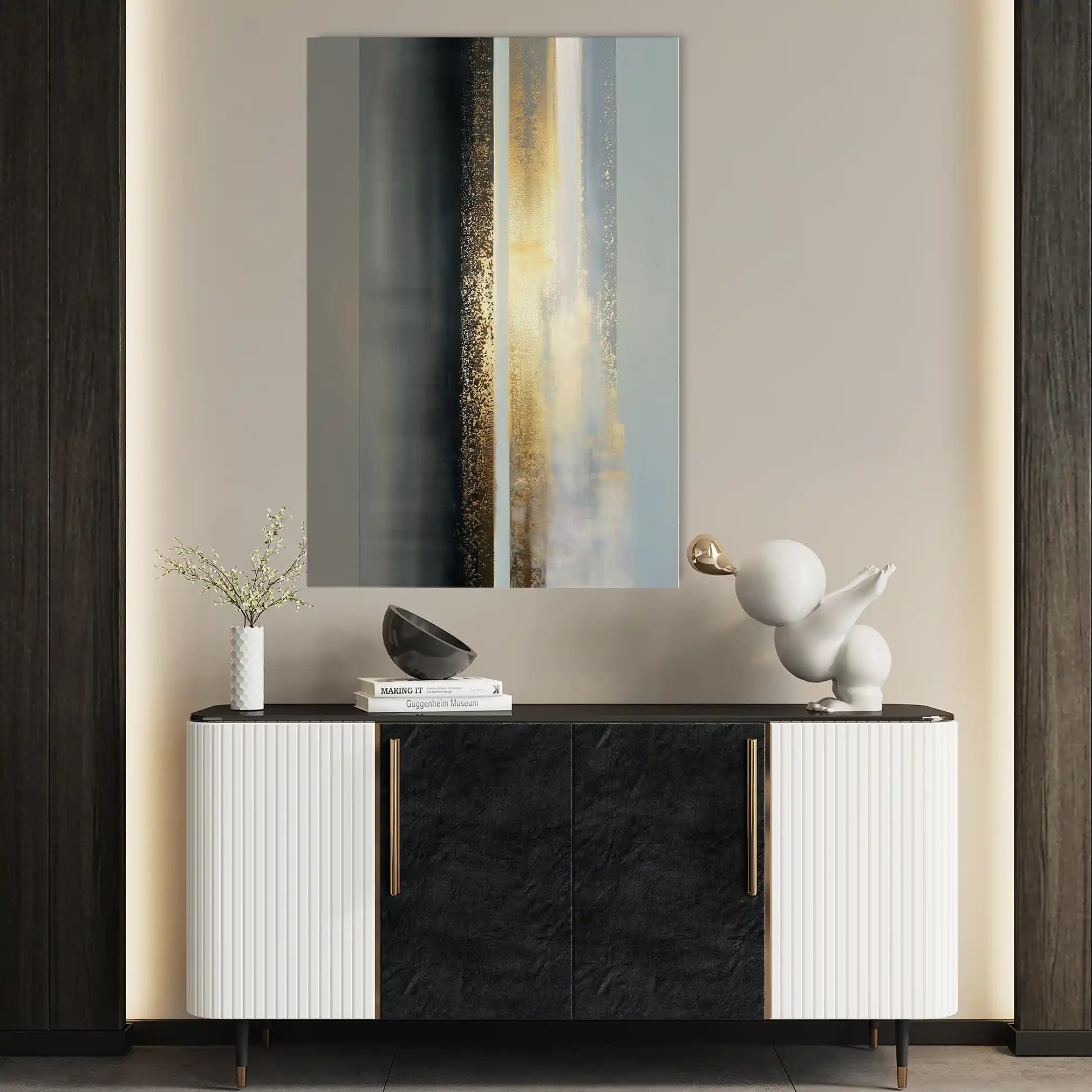 Abstract 1843 Canvas Art 18" x 24" / 45 x 60 cm / Black