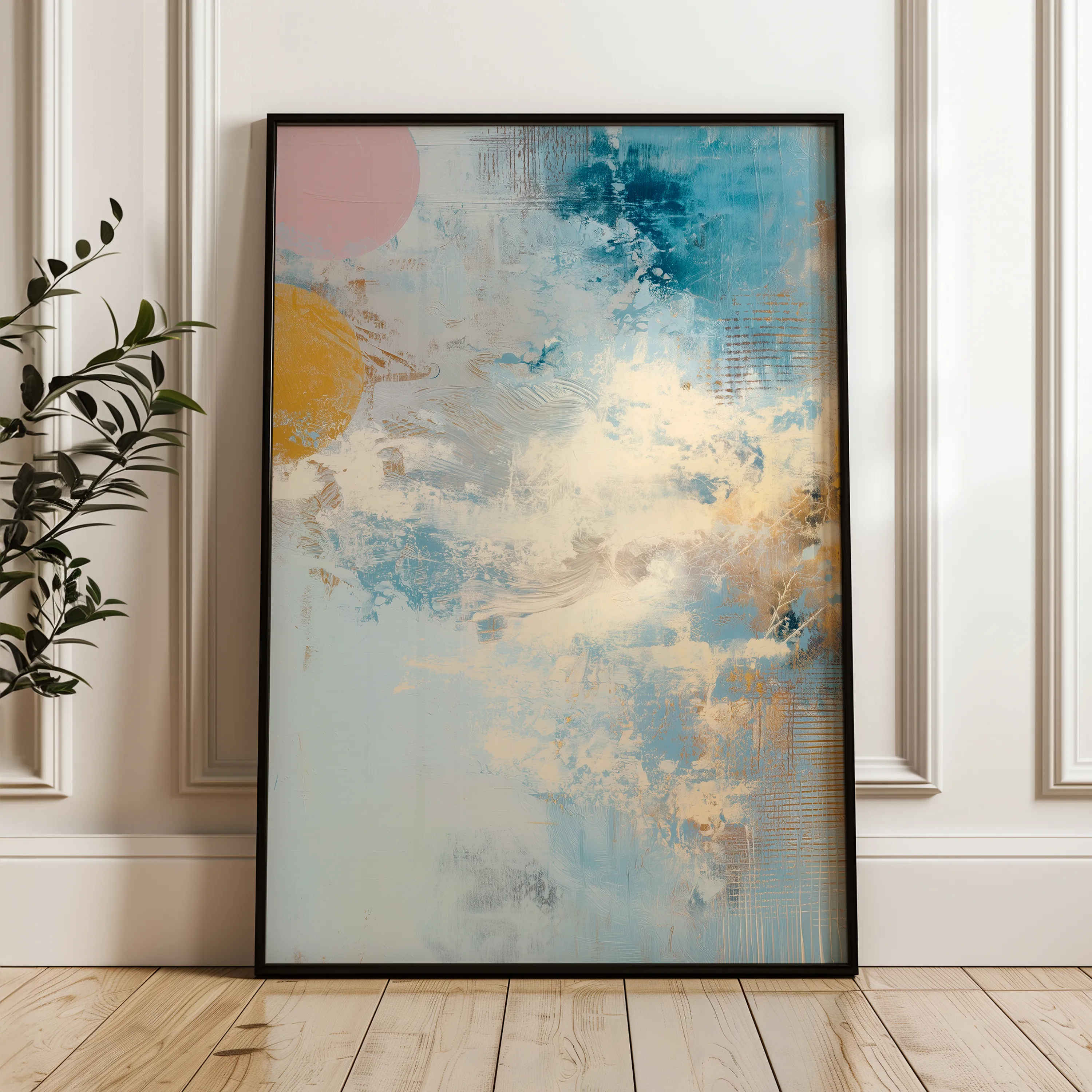 Abstract 1844 Canvas Art 18" x 24" / 45 x 60 cm / Black
