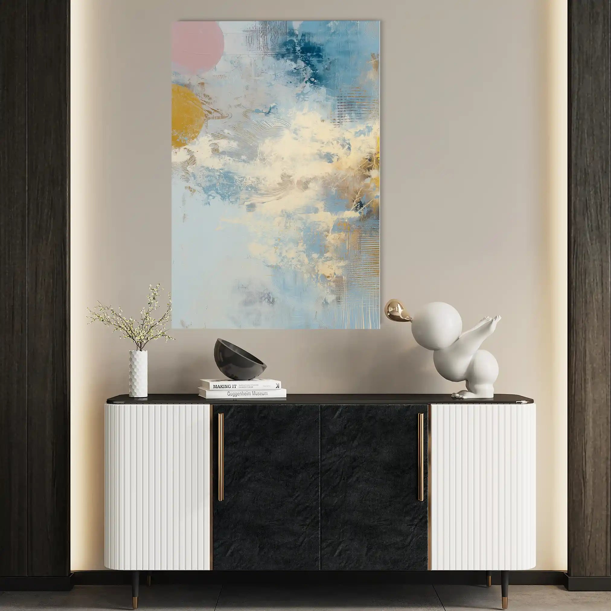 Abstract 1844 Canvas Art 60 x 40 cm / Black