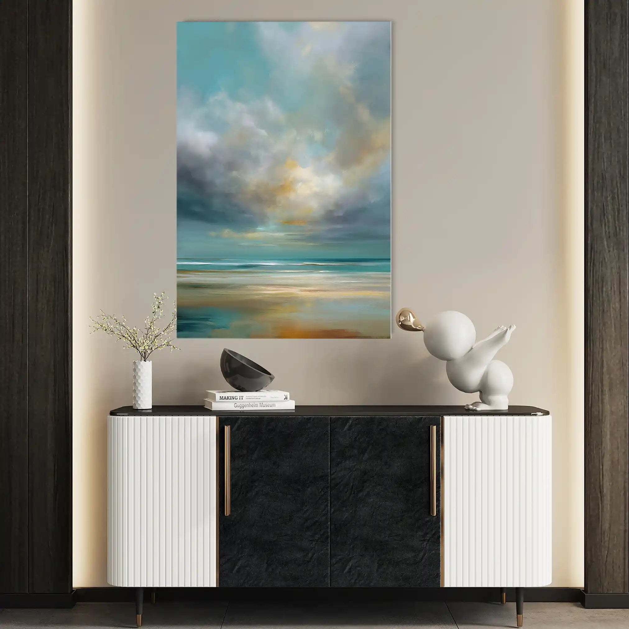 Abstract 1845 Canvas Art 60 x 40 cm / Black