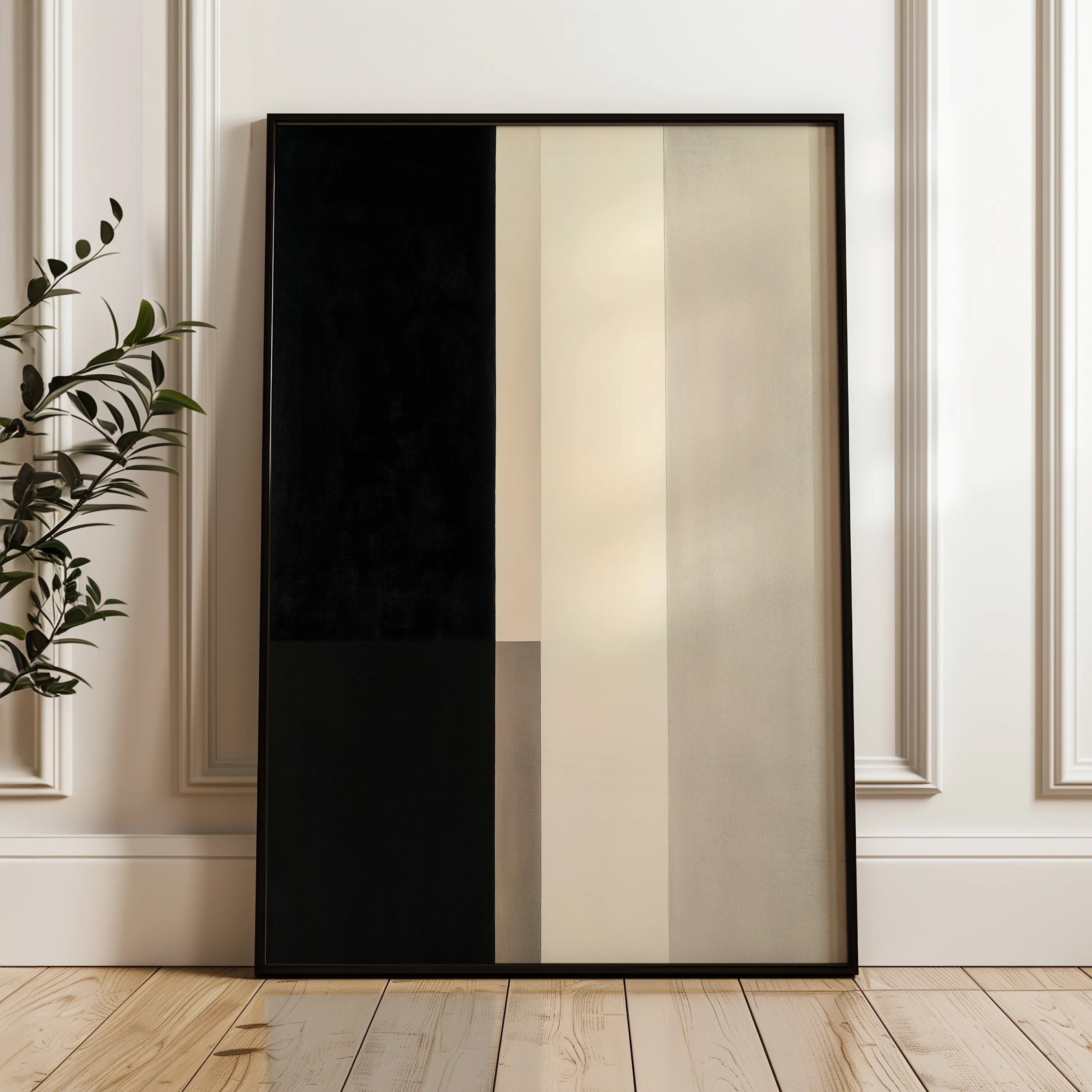 Abstract 1846 Canvas Art 18" x 24" / 45 x 60 cm / Black
