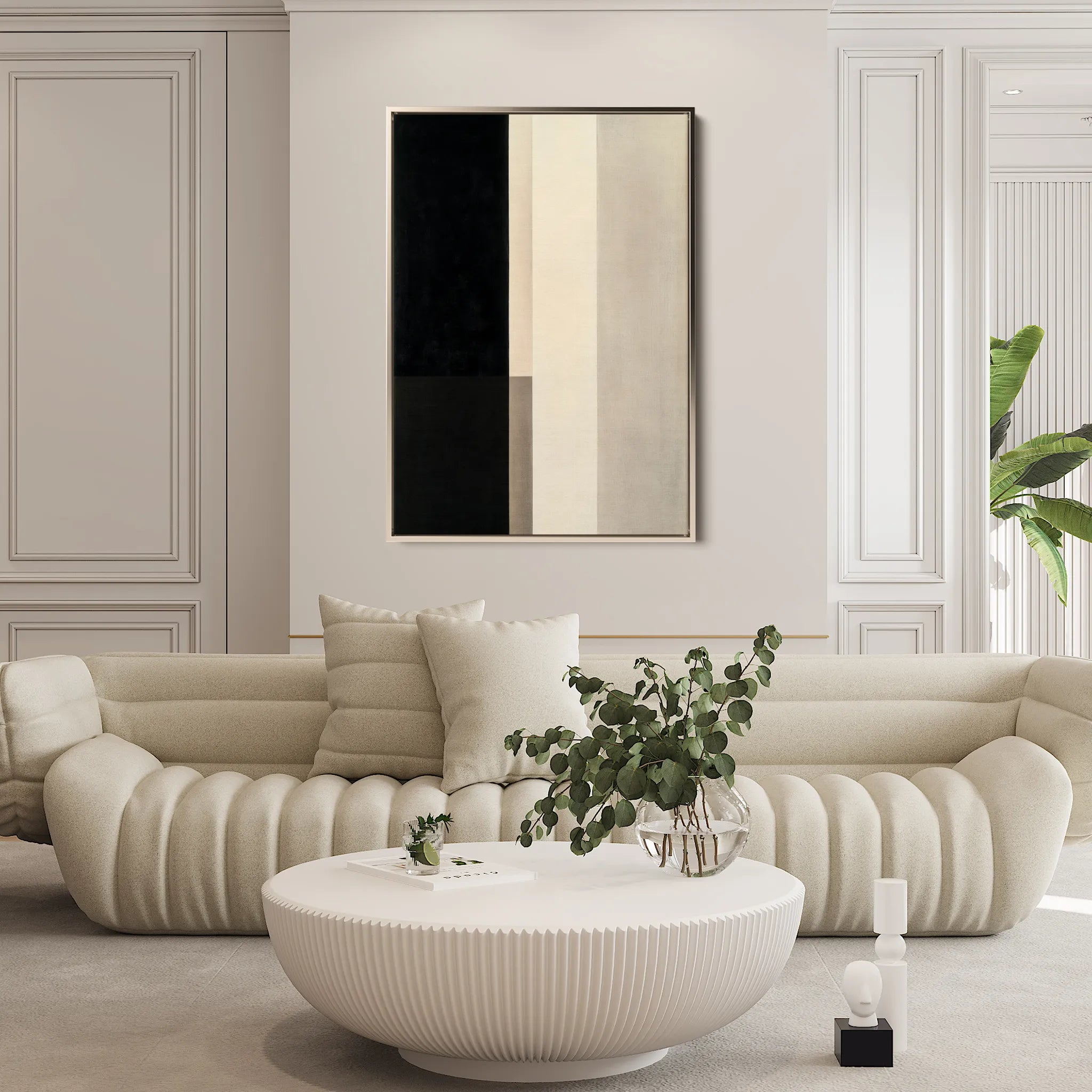 Abstract 1846 Canvas Art 18" x 24" / 45 x 60 cm / Black