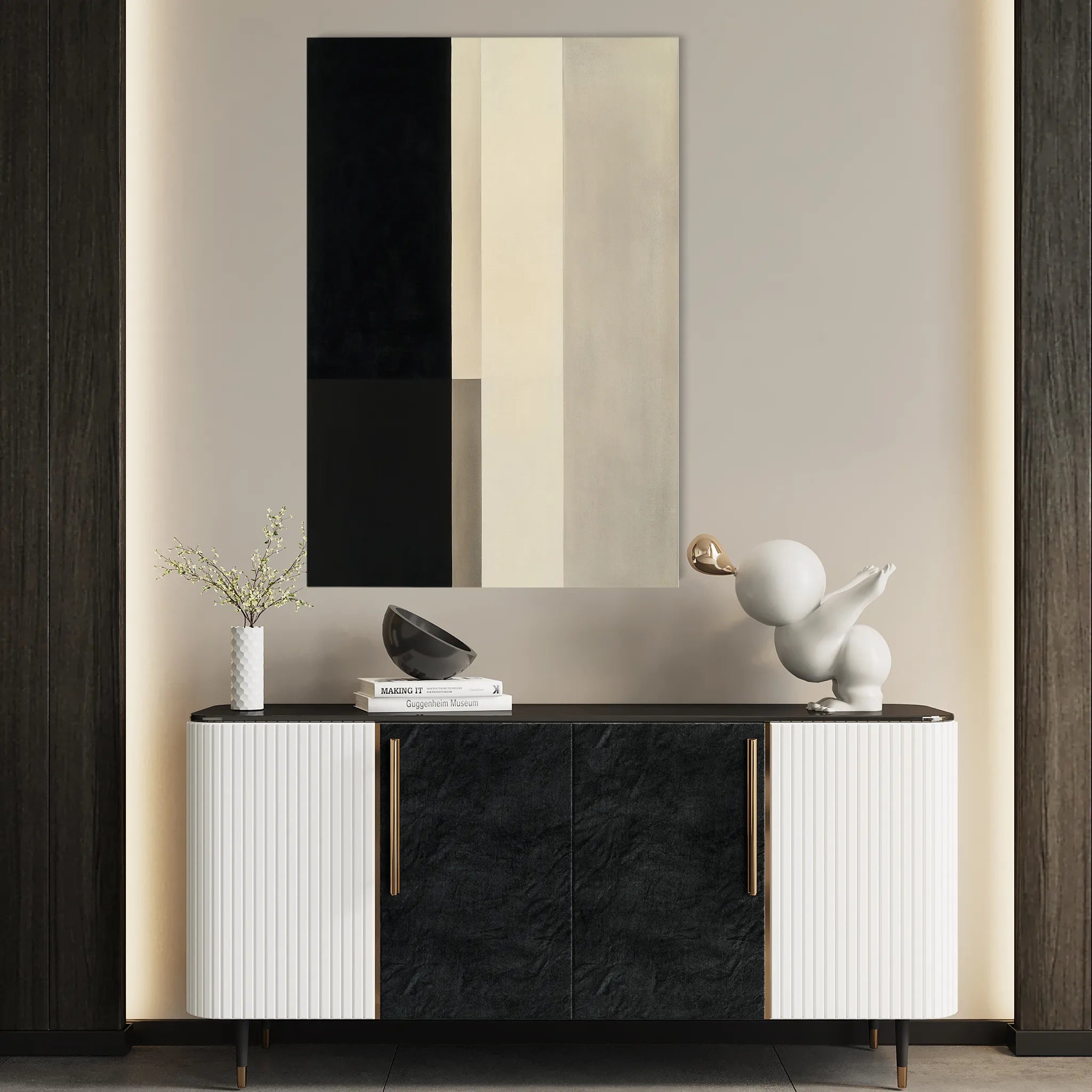 Abstract 1846 Canvas Art 18" x 24" / 45 x 60 cm / Black