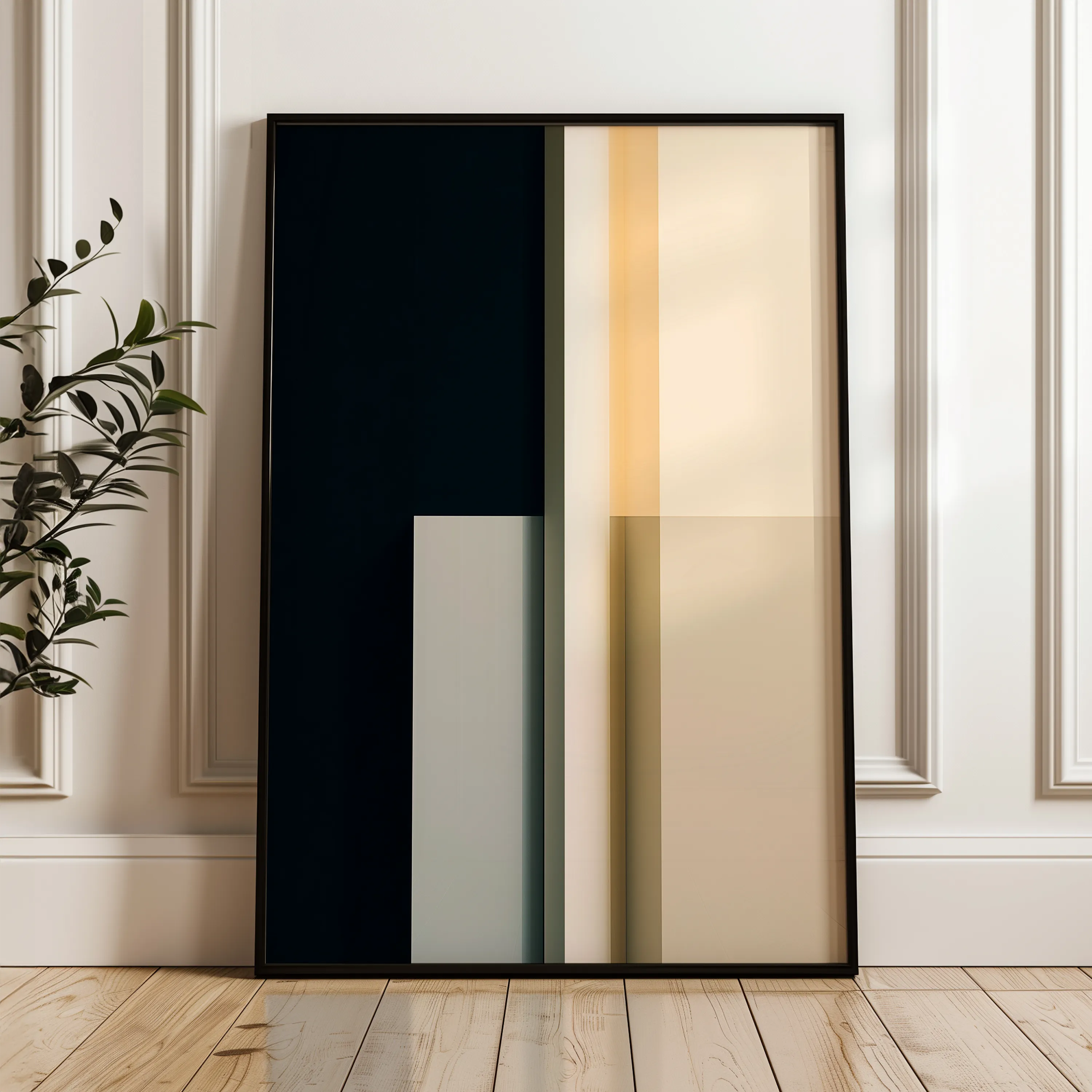 Abstract 1847 Canvas Art 18" x 24" / 45 x 60 cm / Black