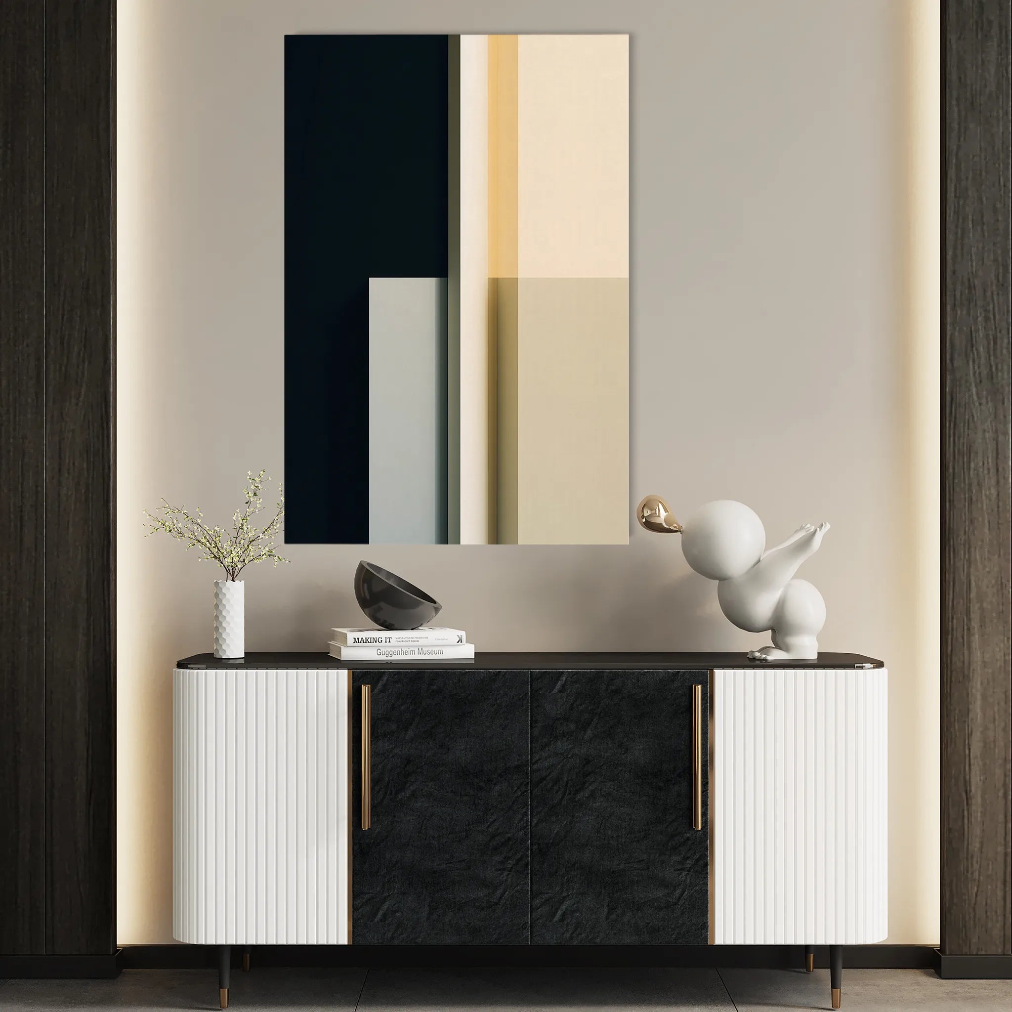 Abstract 1847 Canvas Art 18" x 24" / 45 x 60 cm / Black