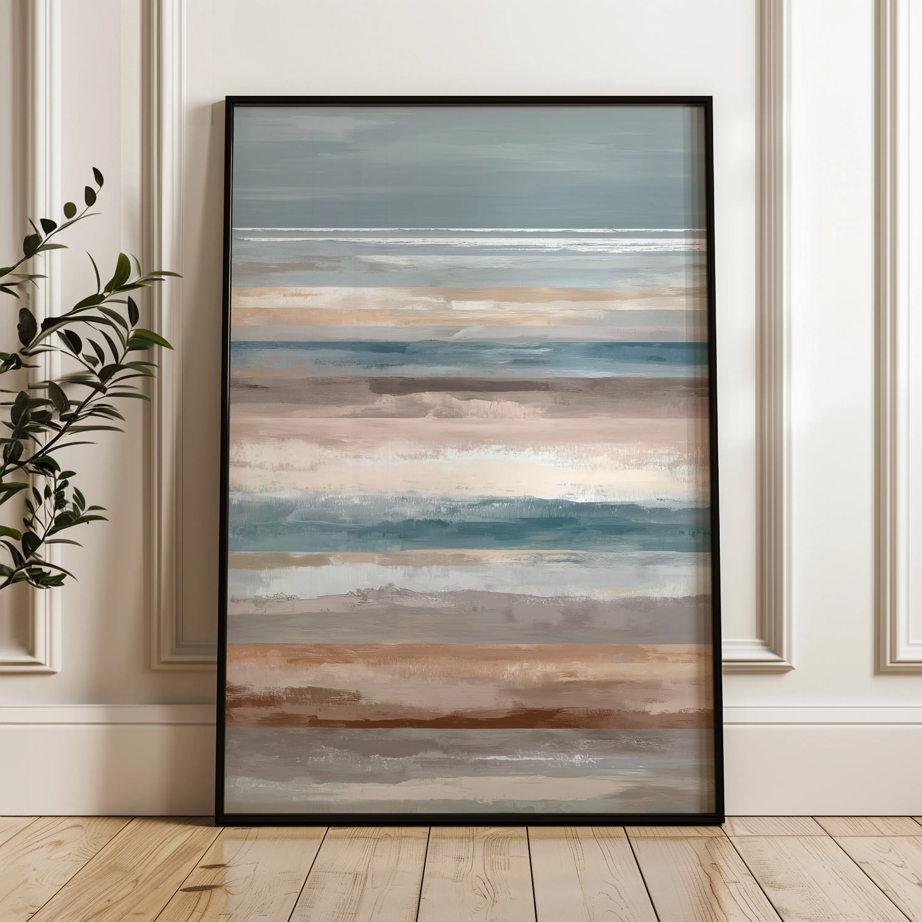 Abstract 1848 Canvas Art 18" x 24" / 45 x 60 cm / Black