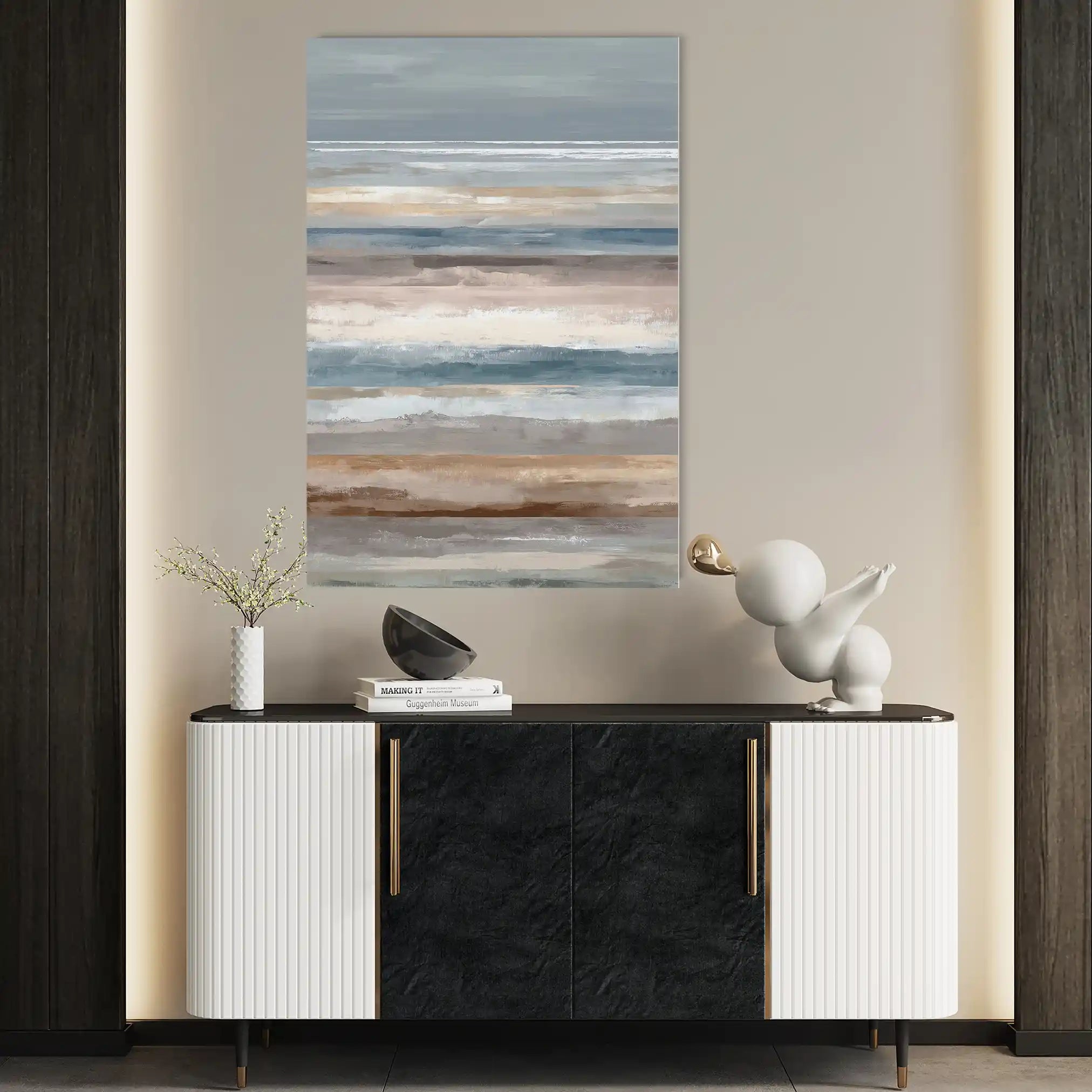 Abstract 1848 Canvas Art 18" x 24" / 45 x 60 cm / Black