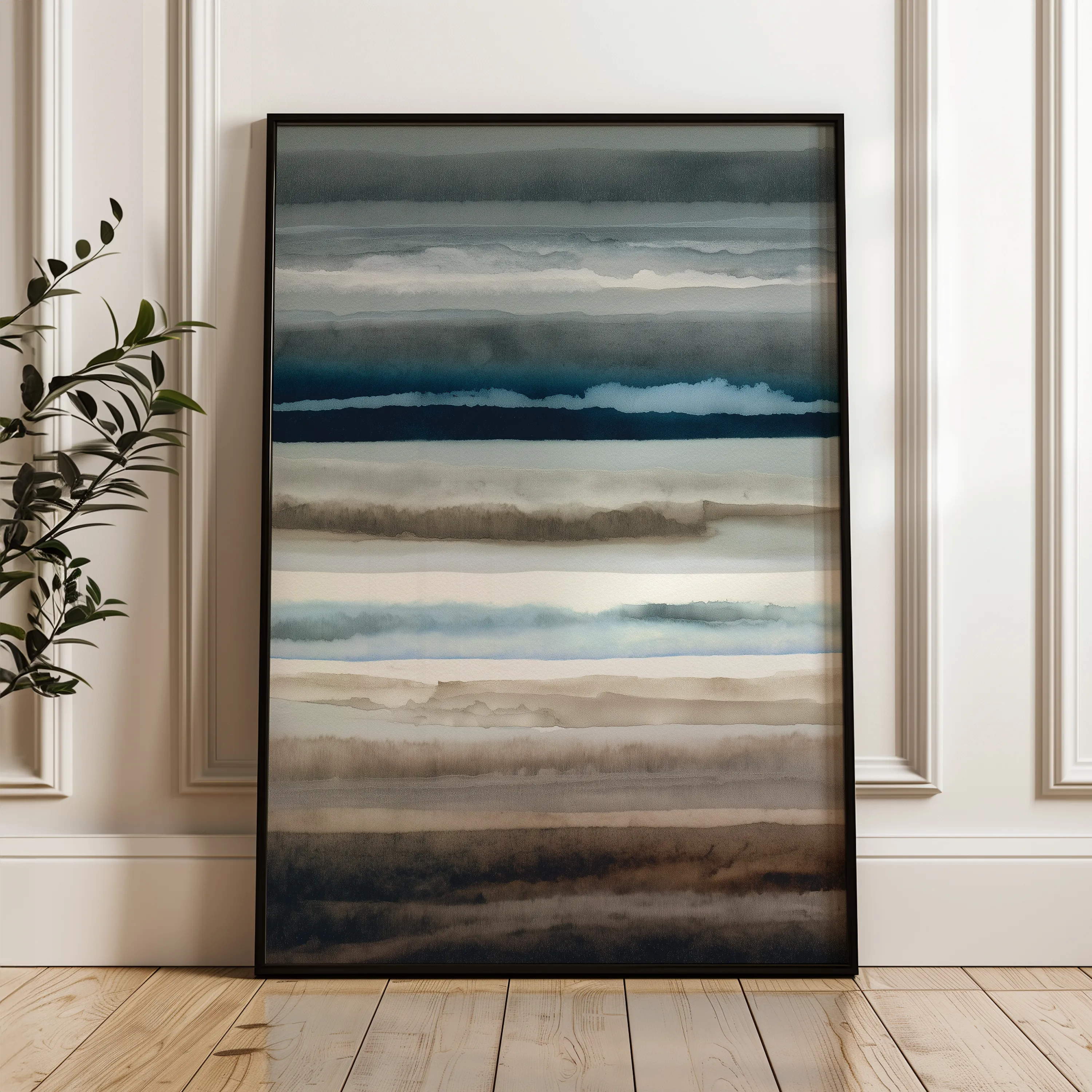 Abstract 1849 Canvas Art 18" x 24" / 45 x 60 cm / Black