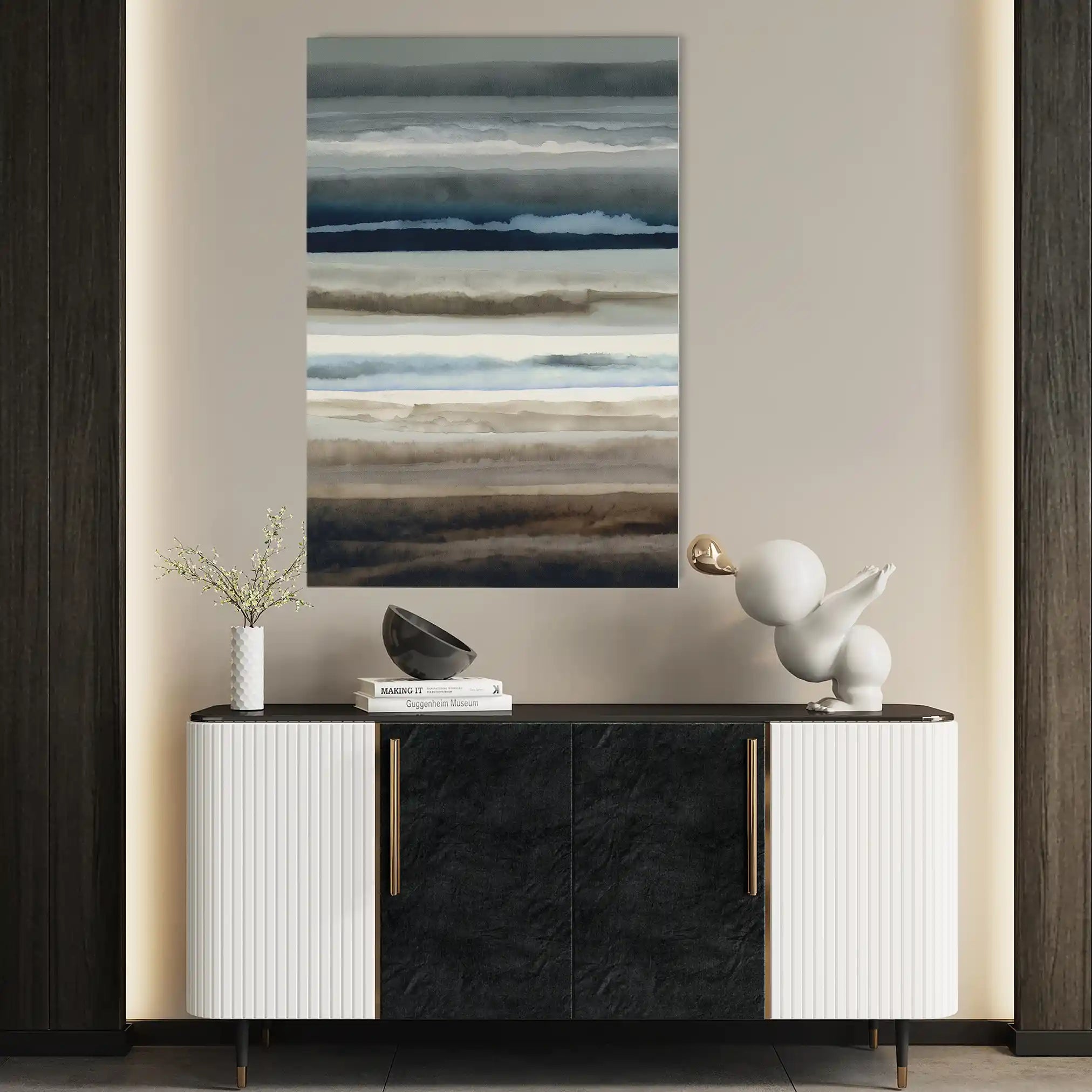 Abstract 1849 Canvas Art 18" x 24" / 45 x 60 cm / Black