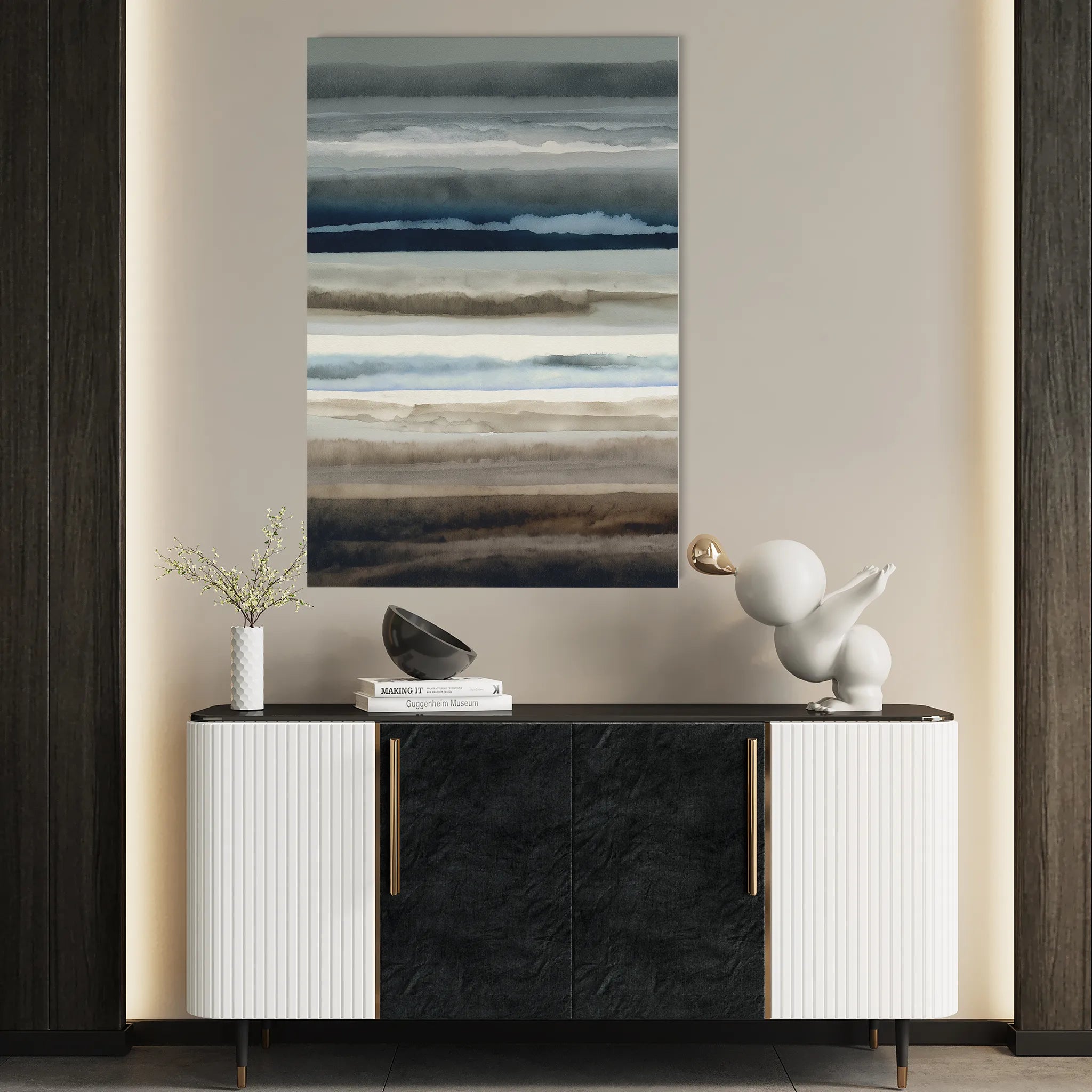Abstract 1849 Canvas Art 18" x 24" / 45 x 60 cm / Black