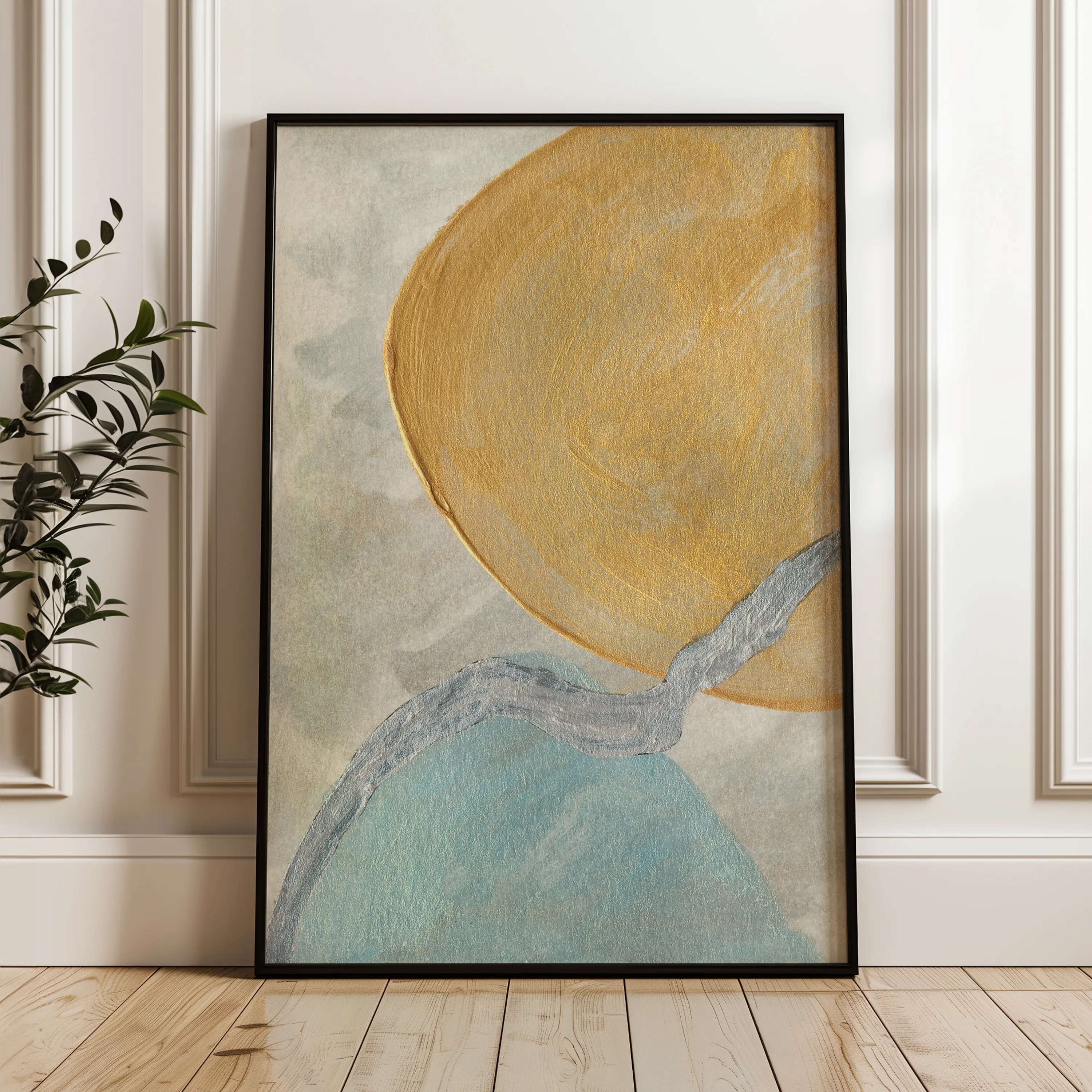 Abstract 185 Canvas Art 18" x 24" / 45 x 60 cm / Black