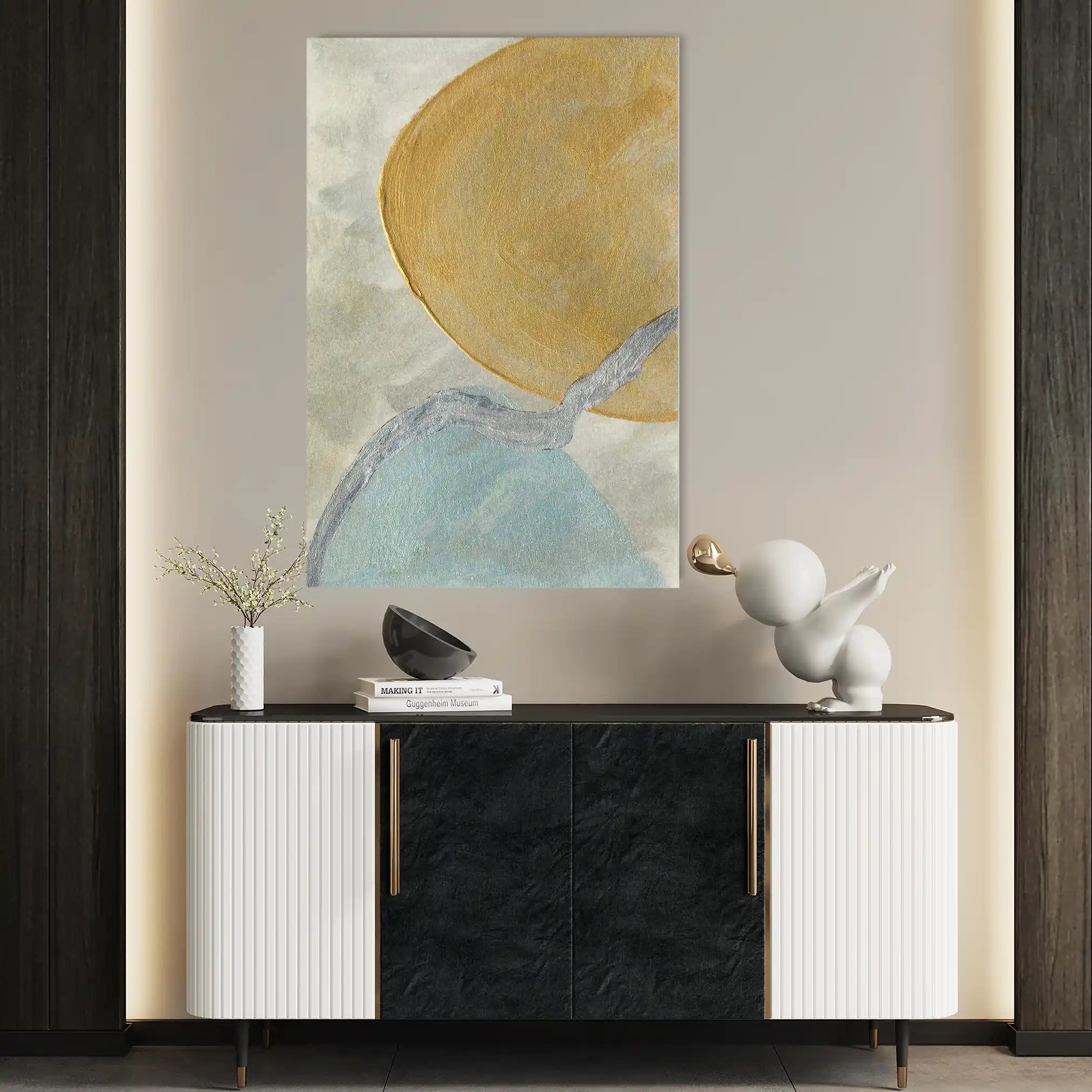 Abstract 185 Canvas Art 60 x 40 cm / Black