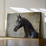 Horses 185 Canvas Art 18" x 24" / 45 x 60 cm / Black