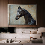 Horses 185 Canvas Art 18" x 24" / 45 x 60 cm / Black