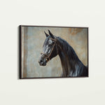 Horses 185 Canvas Art 18" x 24" / 45 x 60 cm / Black