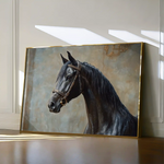 Horses 185 Canvas Art 60 x 40 cm / Black
