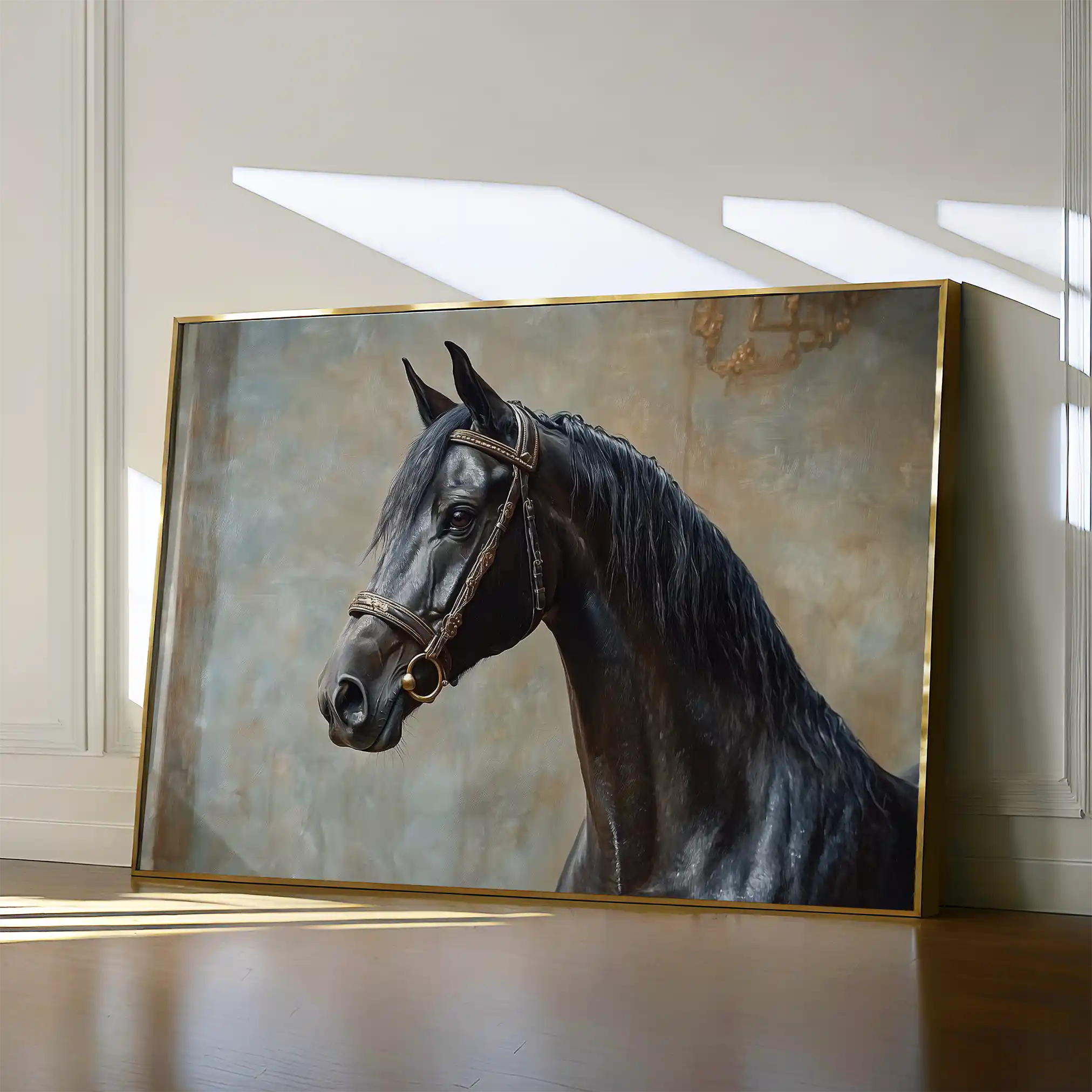 Horses 185 Canvas Art 60 x 40 cm / Black
