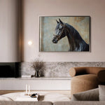 Horses 185 Canvas Art 60 x 40 cm / Black