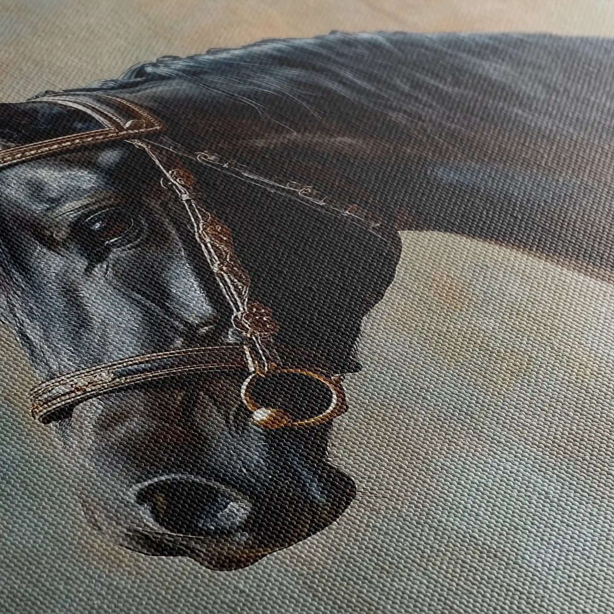 Horses 185 Canvas Art 60 x 40 cm / Black