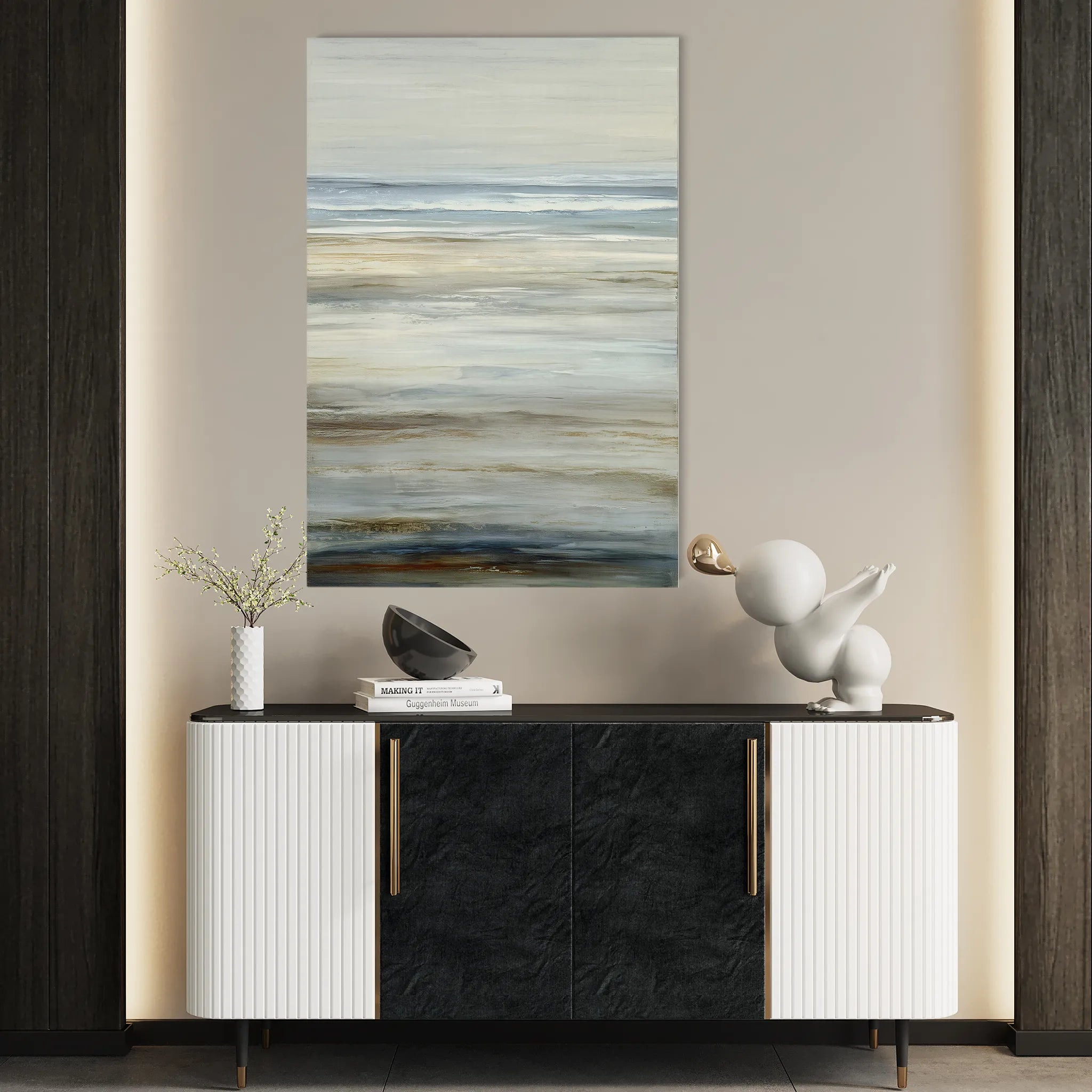 Abstract 1850 Canvas Art 18" x 24" / 45 x 60 cm / Black