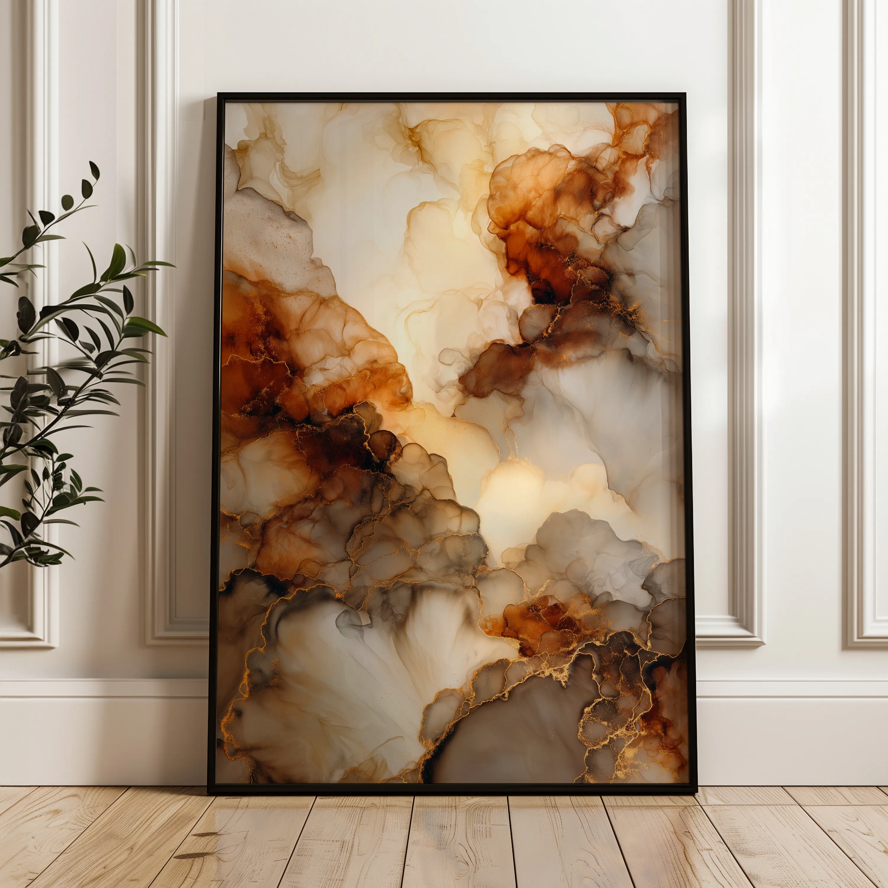 Abstract 1851 Canvas Art 18" x 24" / 45 x 60 cm / Black