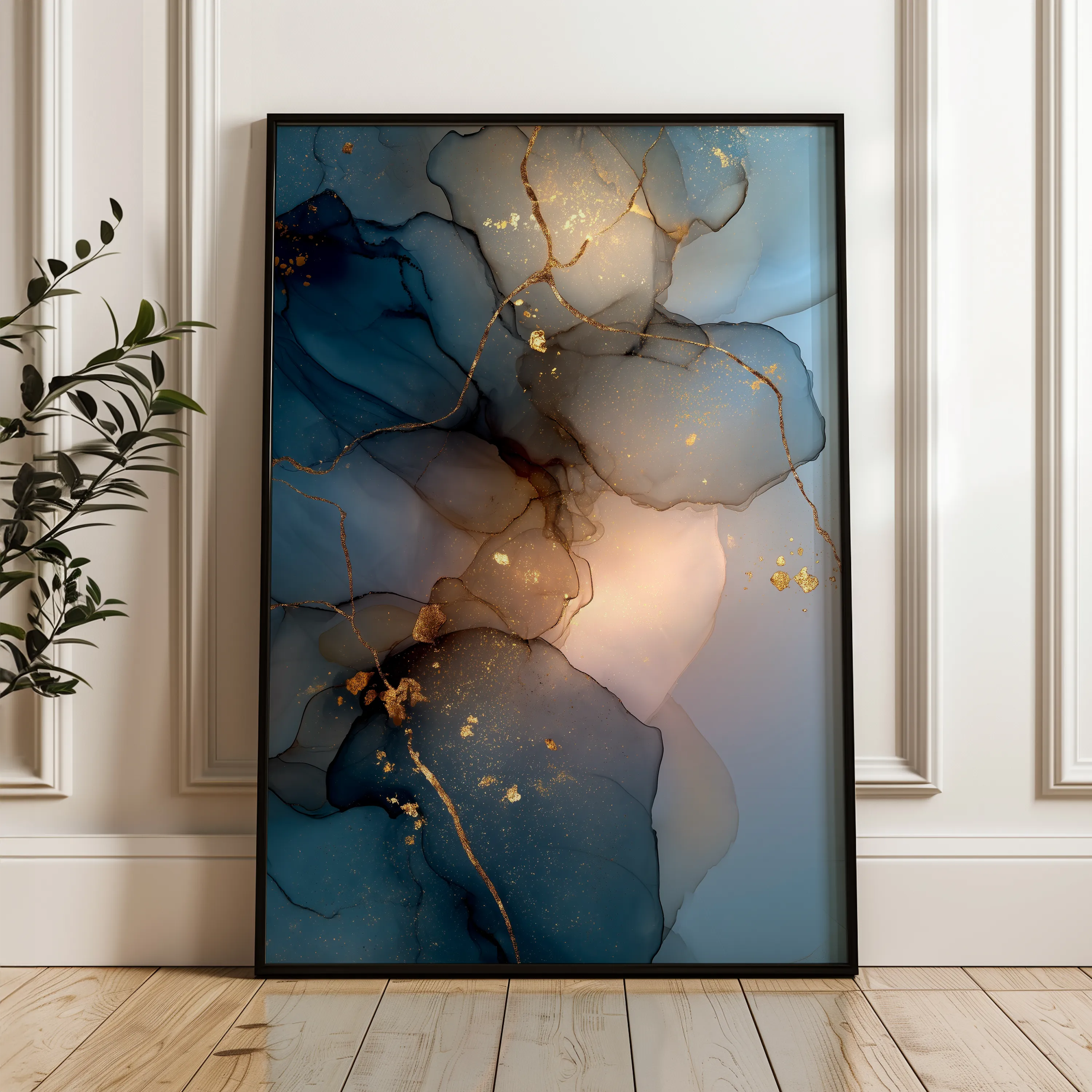 Abstract 1852 Canvas Art 18" x 24" / 45 x 60 cm / Black