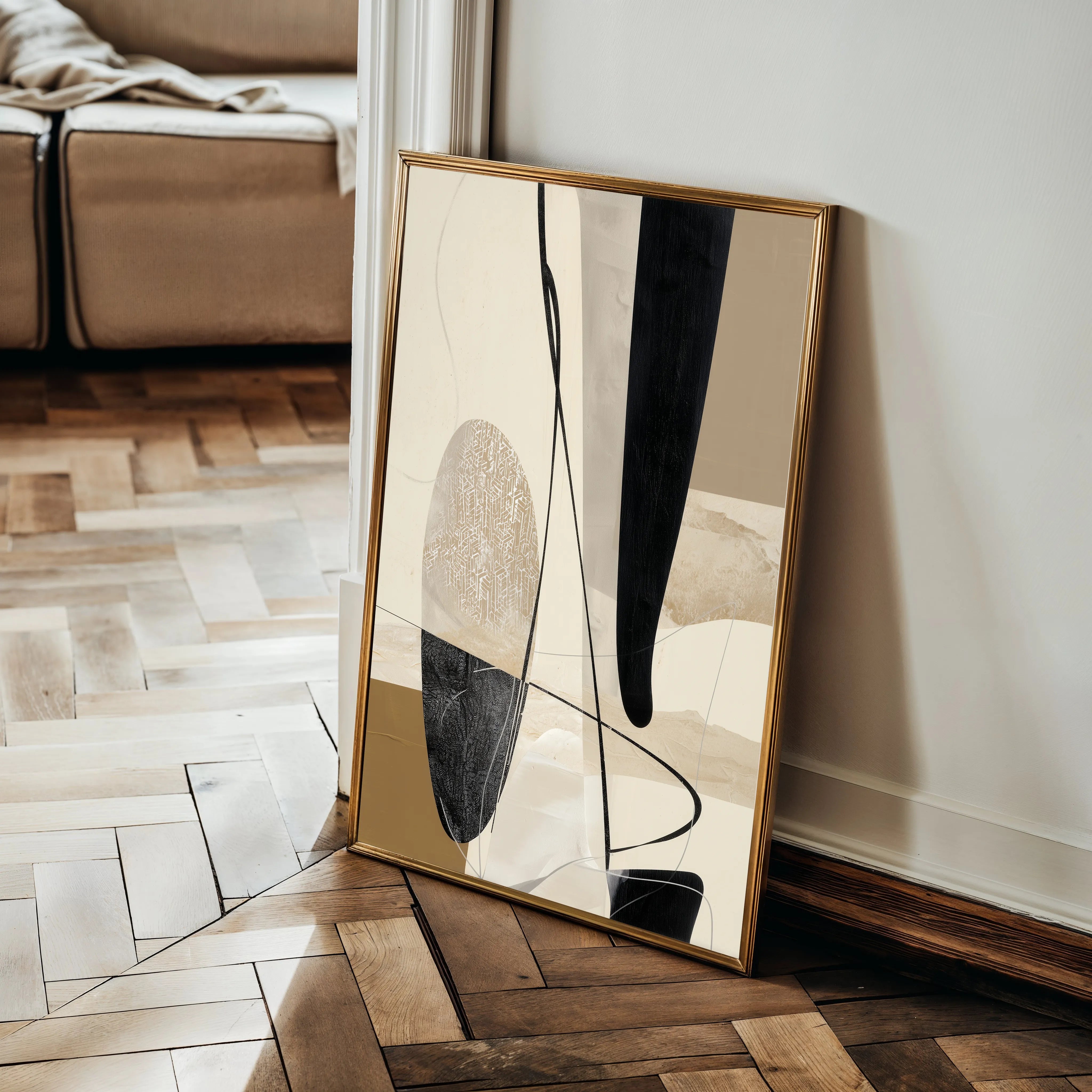 Abstract 1854 Canvas Art 18" x 24" / 45 x 60 cm / Black