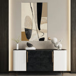 Abstract 1854 Canvas Art 18" x 24" / 45 x 60 cm / Black