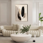 Abstract 1855 Canvas Art 18" x 24" / 45 x 60 cm / Black