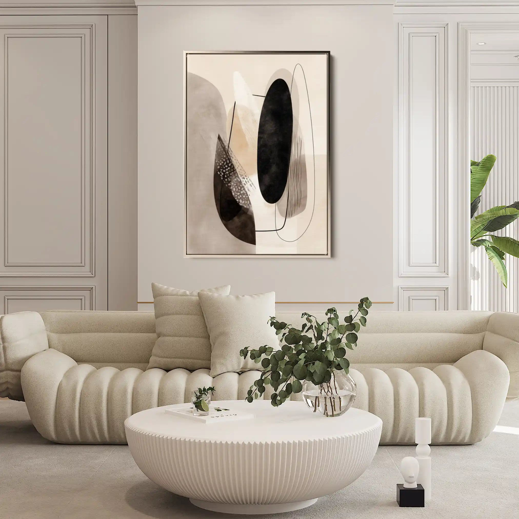 Abstract 1855 Canvas Art 18" x 24" / 45 x 60 cm / Black