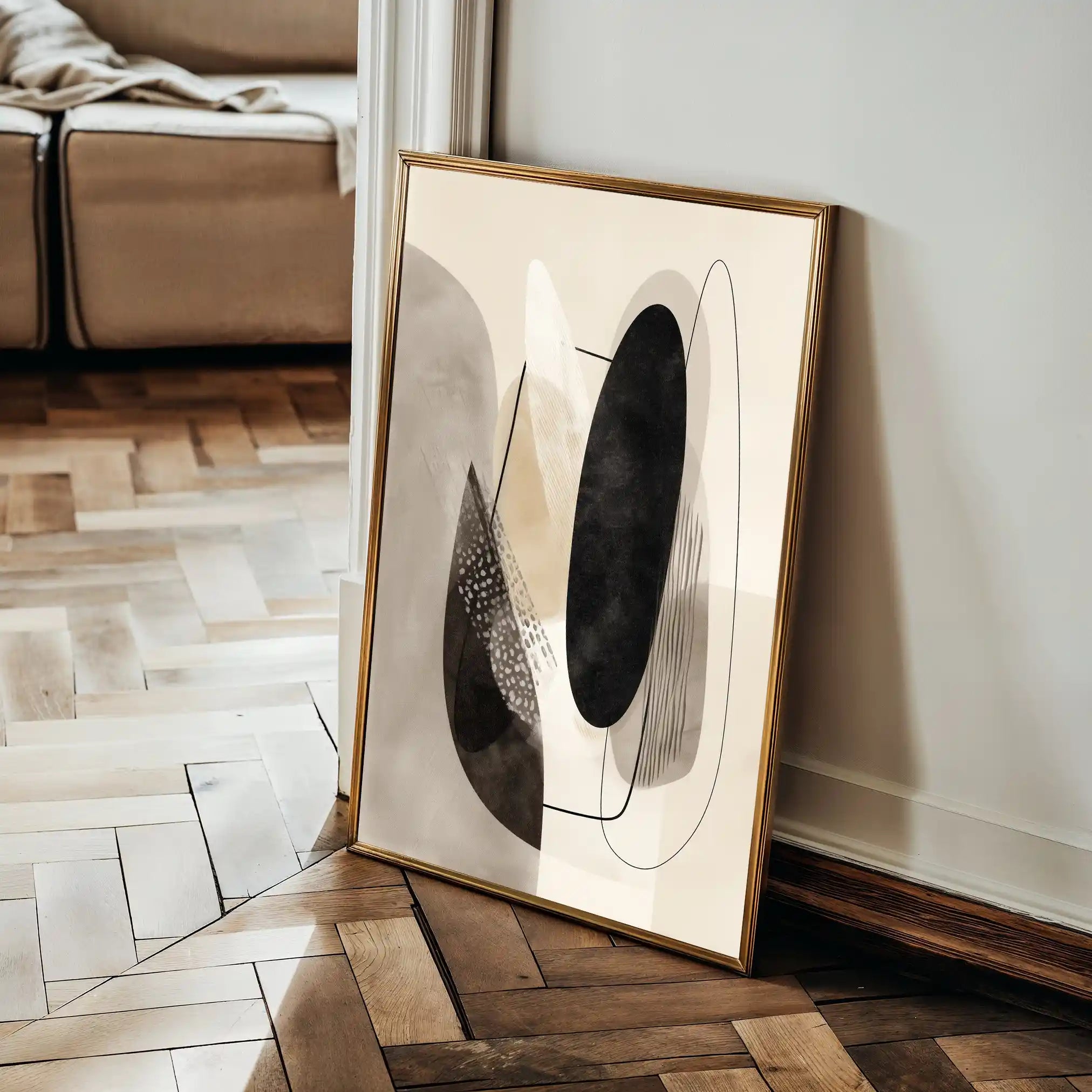Abstract 1855 Canvas Art 60 x 40 cm / Black
