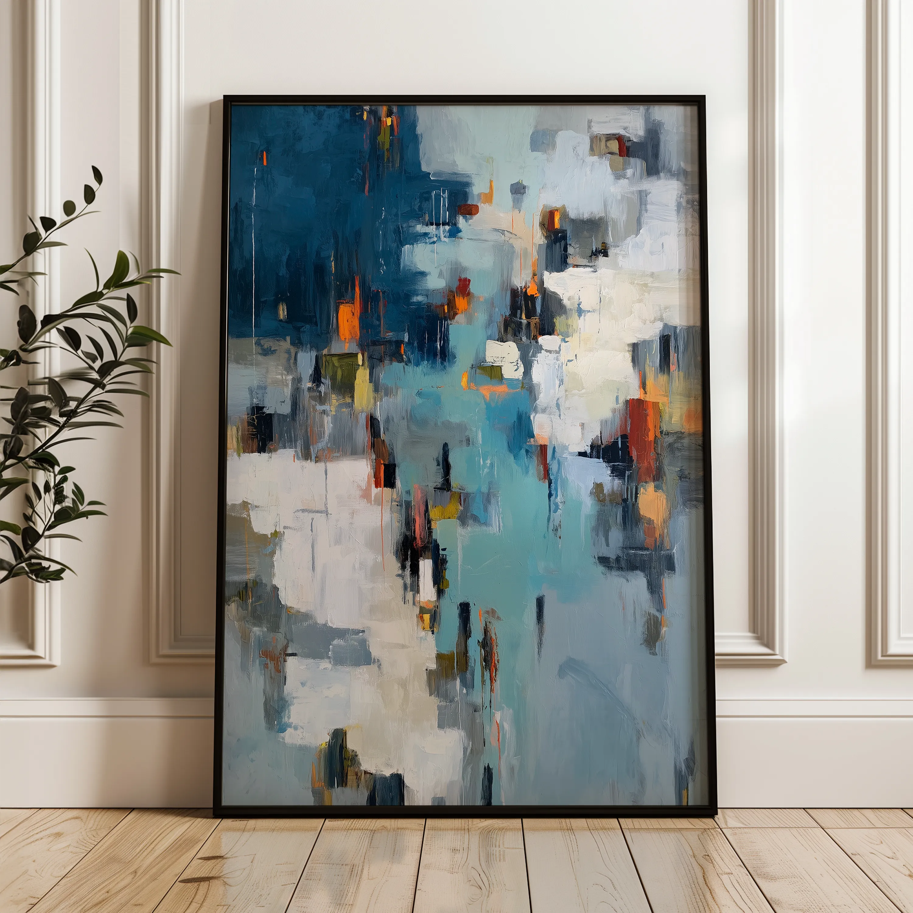 Abstract 1858 Canvas Art 18" x 24" / 45 x 60 cm / Black