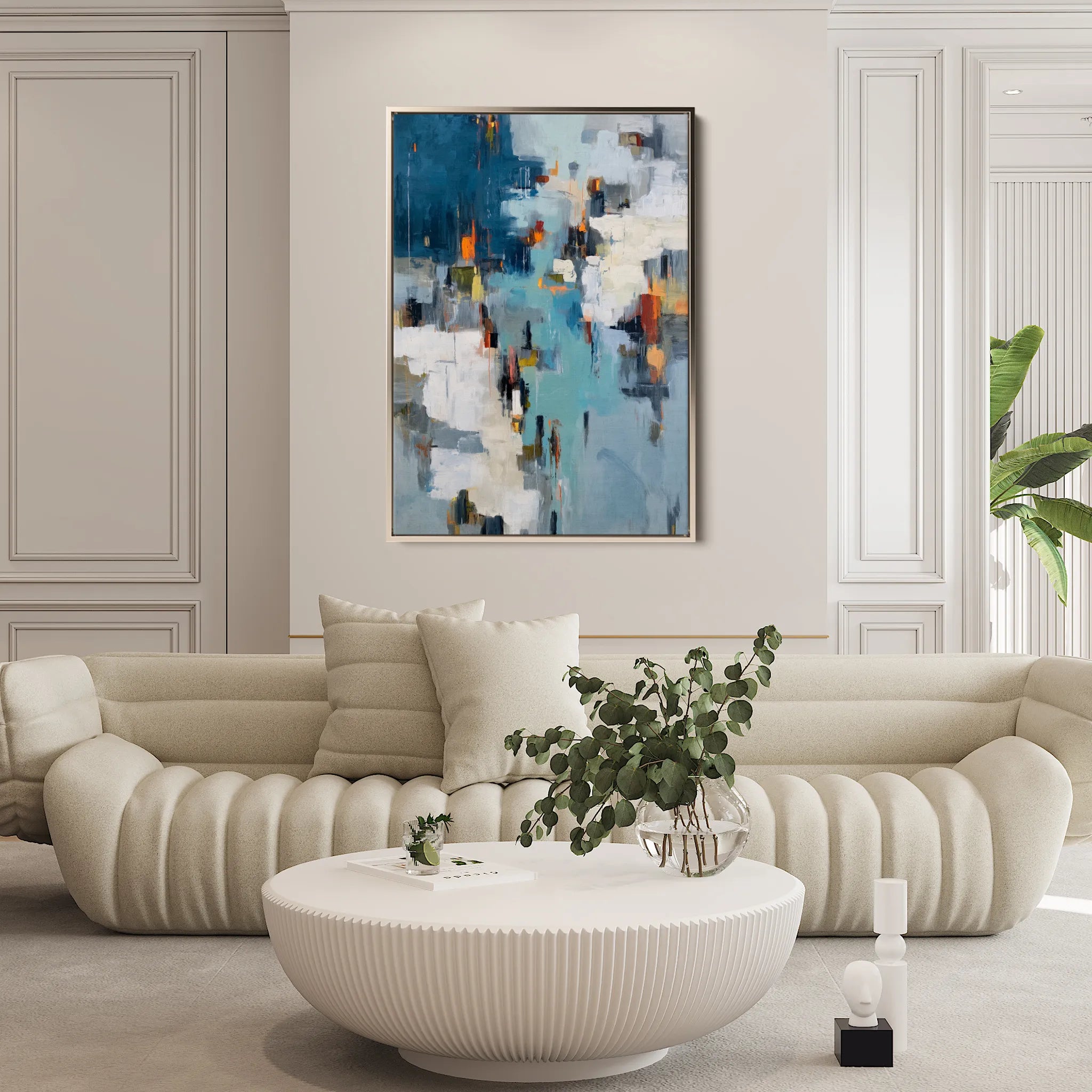 Abstract 1858 Canvas Art 18" x 24" / 45 x 60 cm / Black