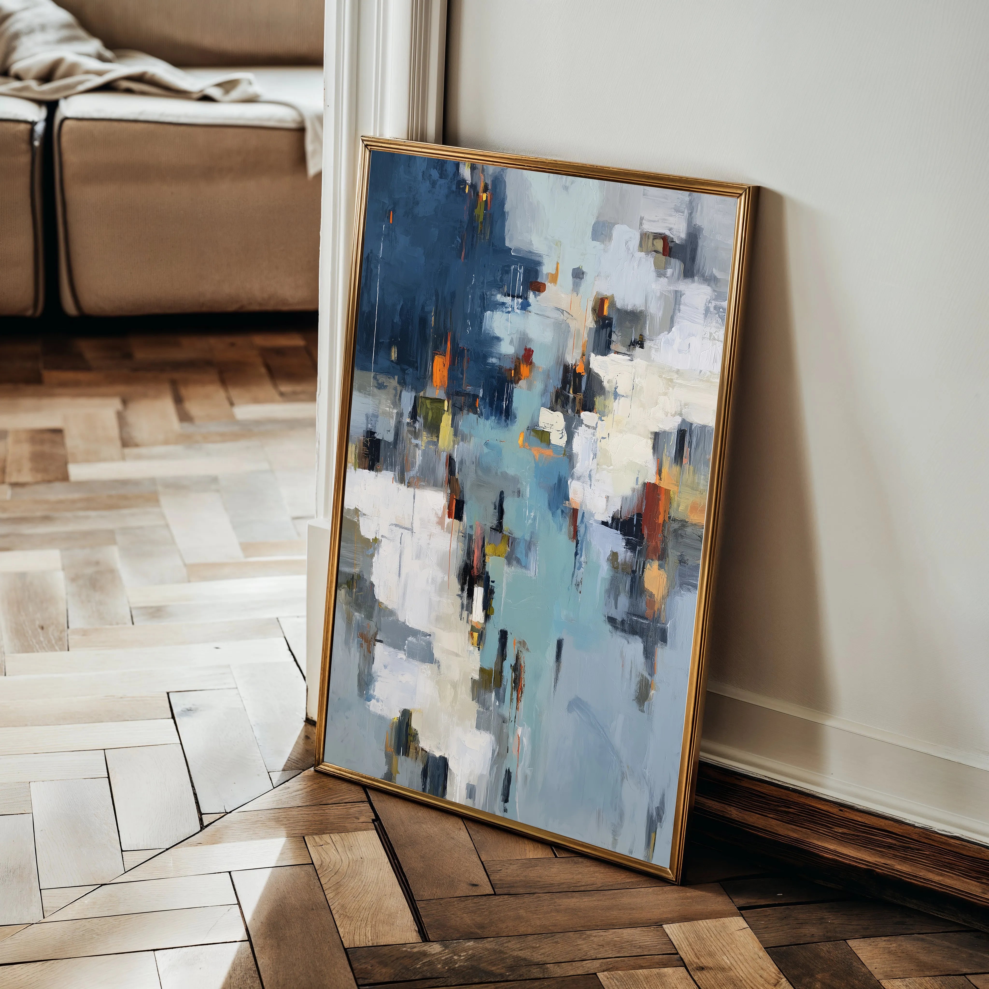 Abstract 1858 Canvas Art 18" x 24" / 45 x 60 cm / Black