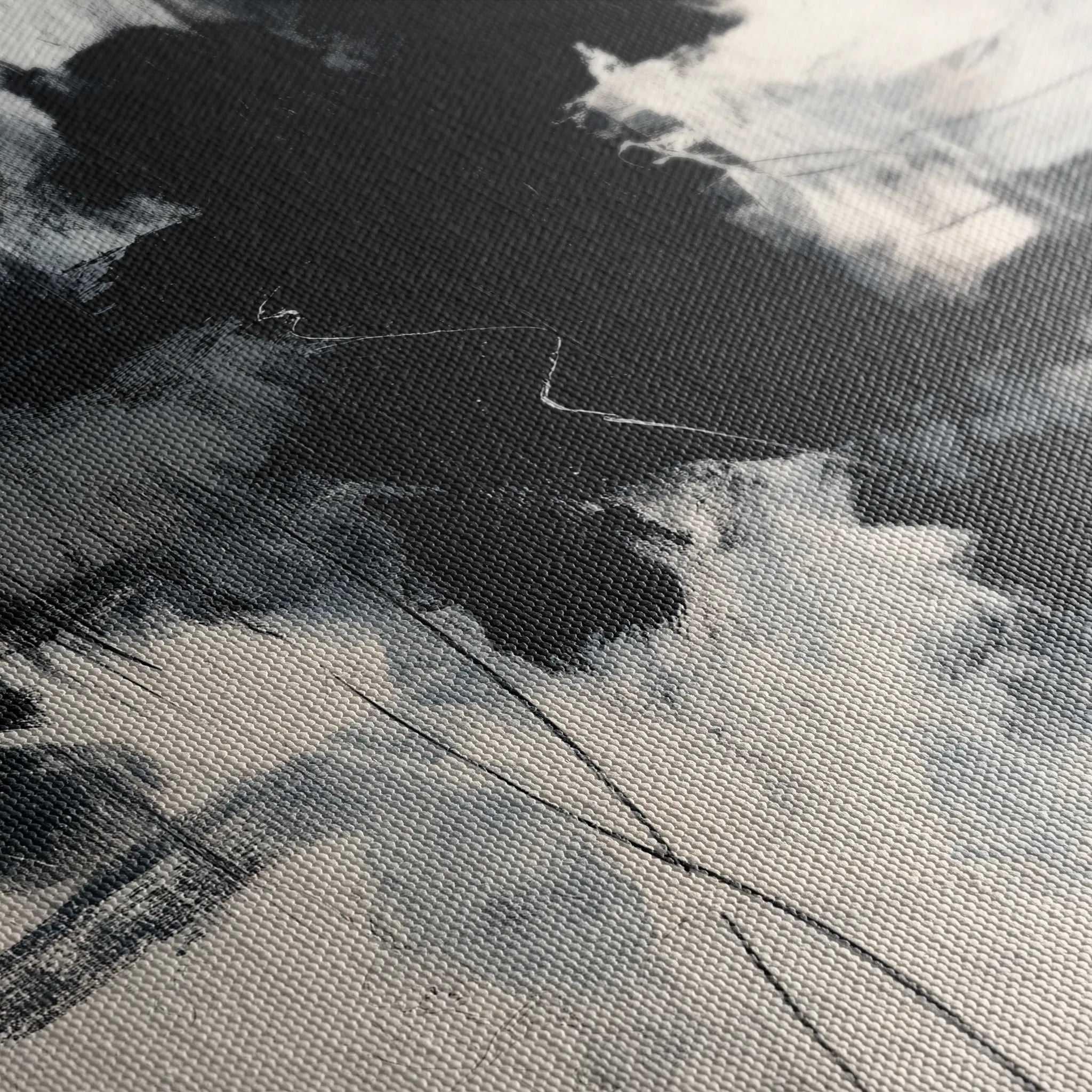 Abstract 1859 Canvas Art 18" x 24" / 45 x 60 cm / Black