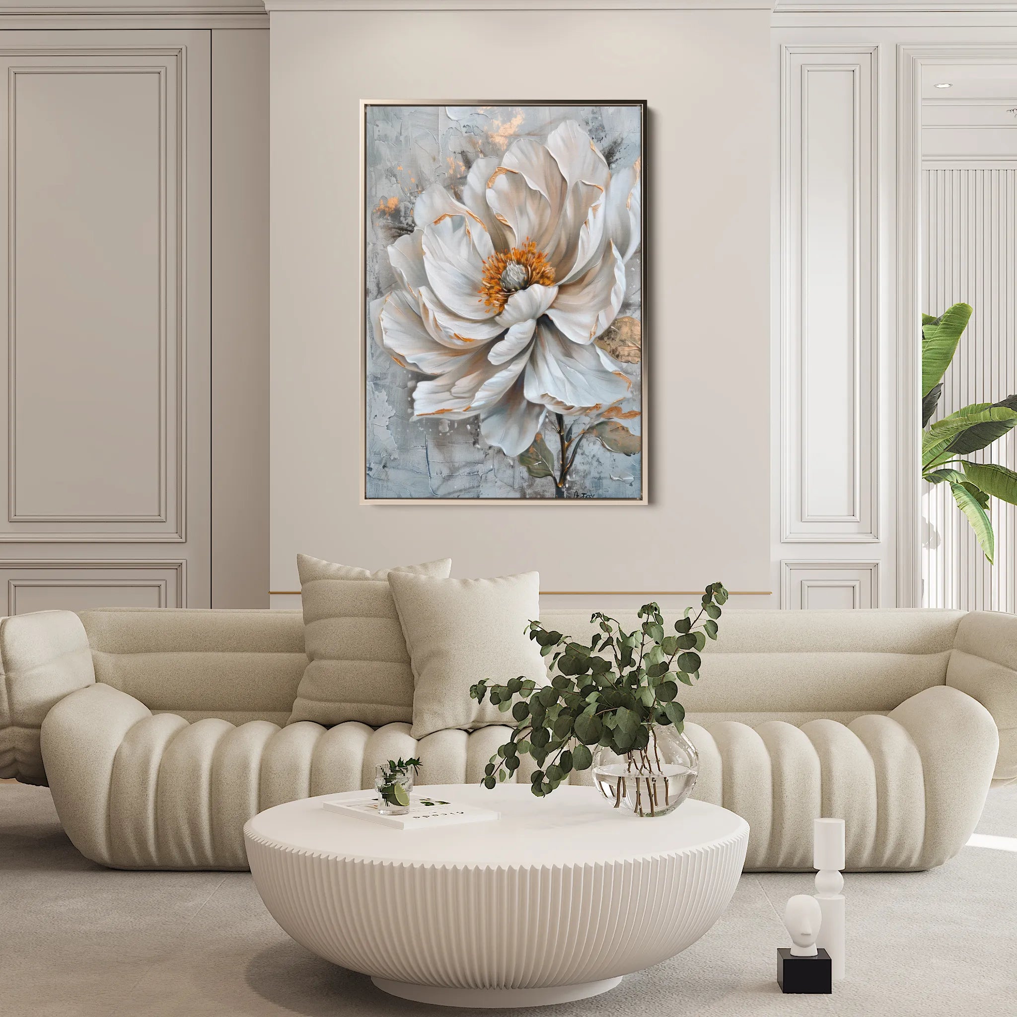Floral 186 Canvas Art 18" x 24" / 45 x 60 cm / Black