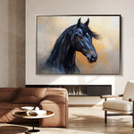 Horses 186 Canvas Art 18" x 24" / 45 x 60 cm / Black