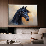 Horses 186 Canvas Art 18" x 24" / 45 x 60 cm / Black